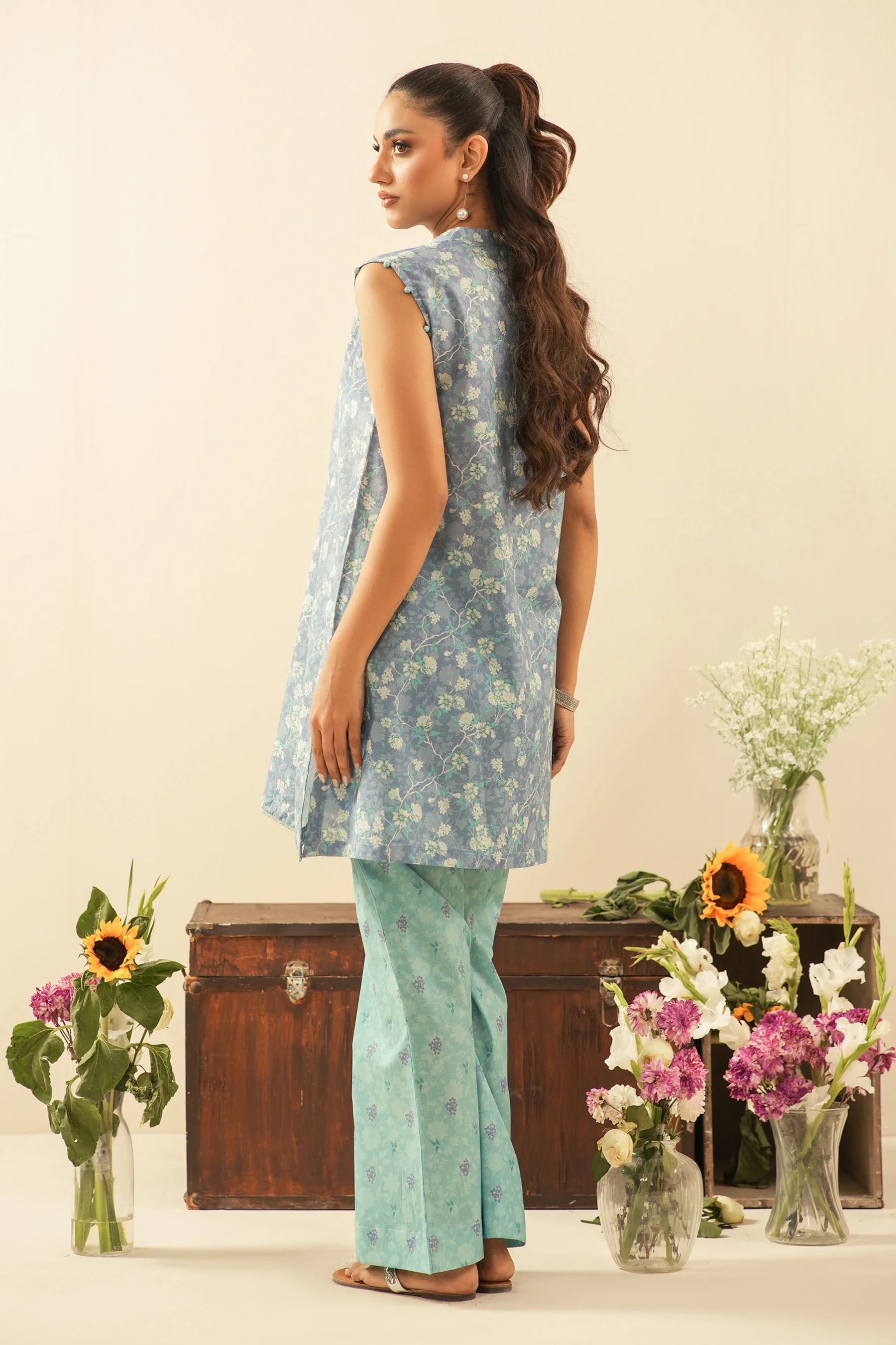 PRINTED CAMBRIC STITCHED 2 PIECE SUIT - Image 4