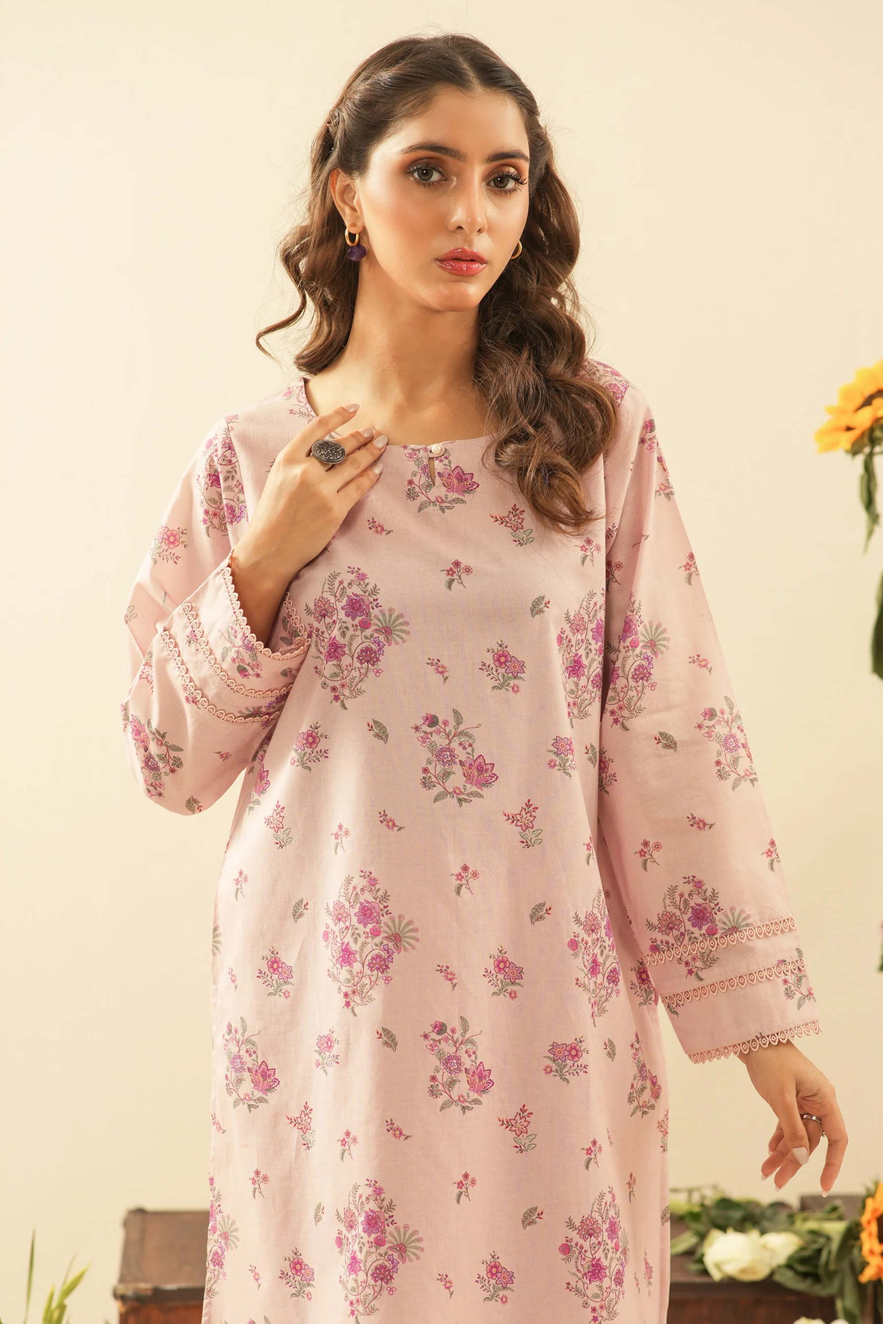 PRINTED CAMBRIC STITCHED 2 PIECE SUIT - Image 4