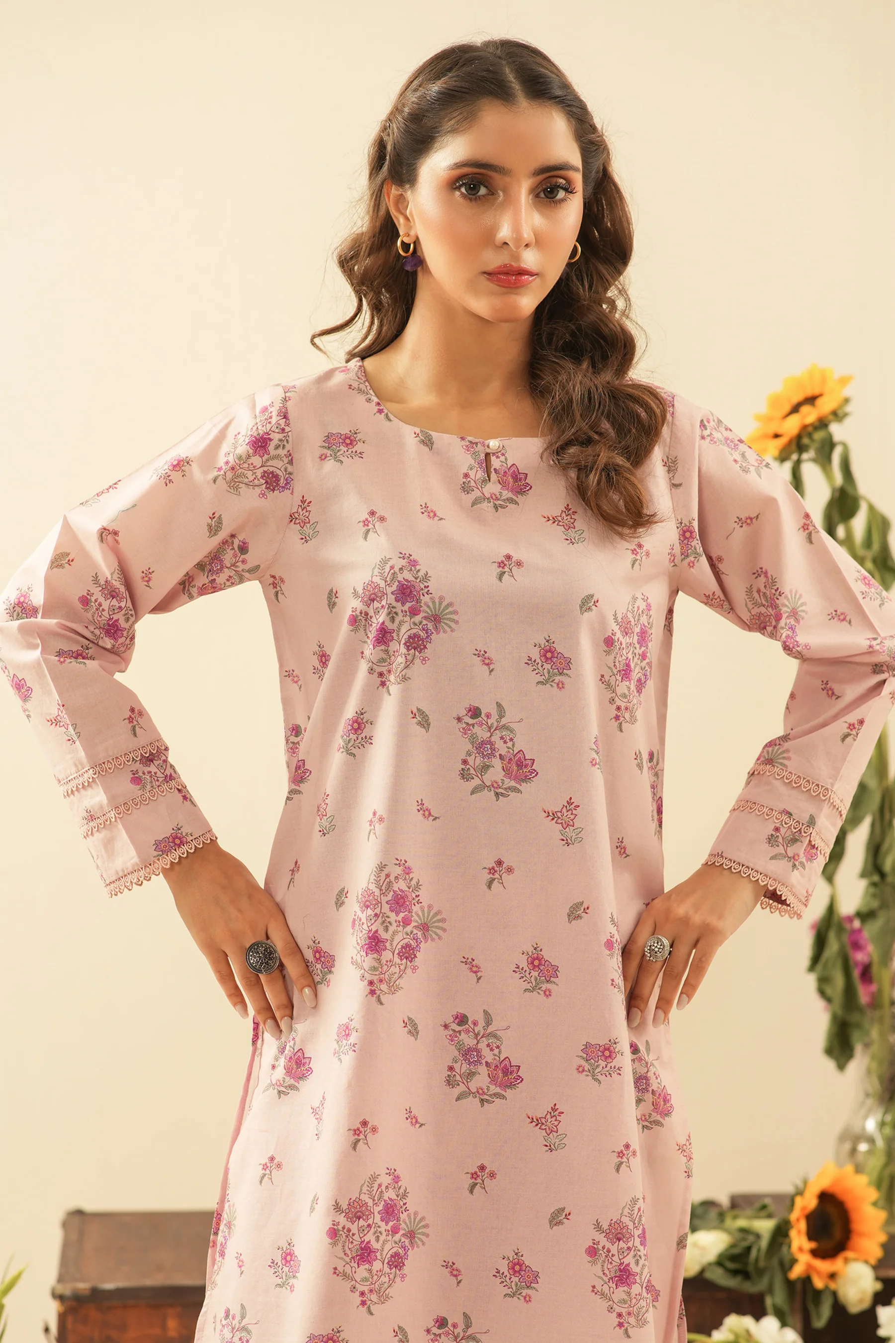 PRINTED CAMBRIC STITCHED 2 PIECE SUIT - Image 5