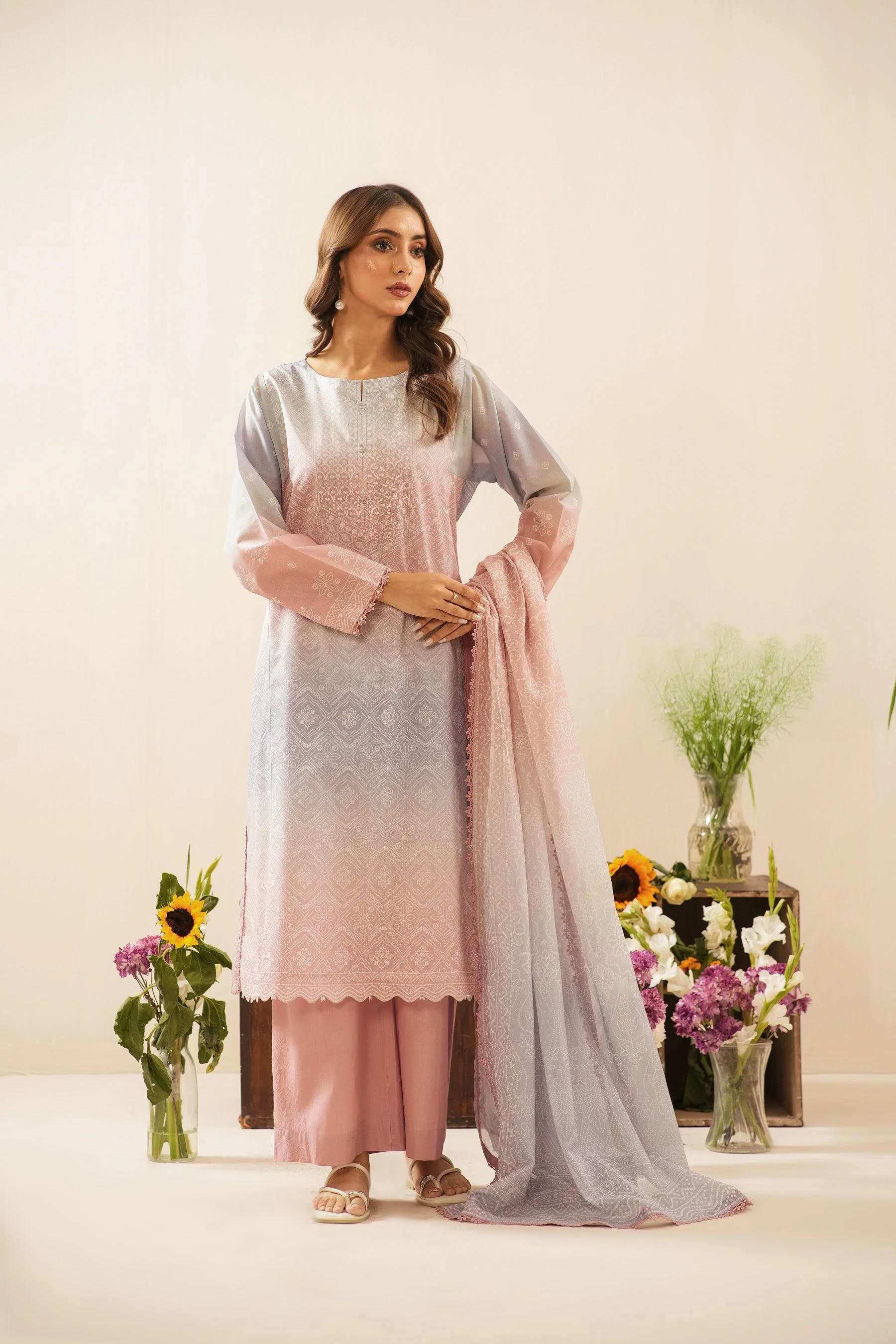 PRINTED LAWN UNSTITCHED 3 PIECE SUIT - Image 6