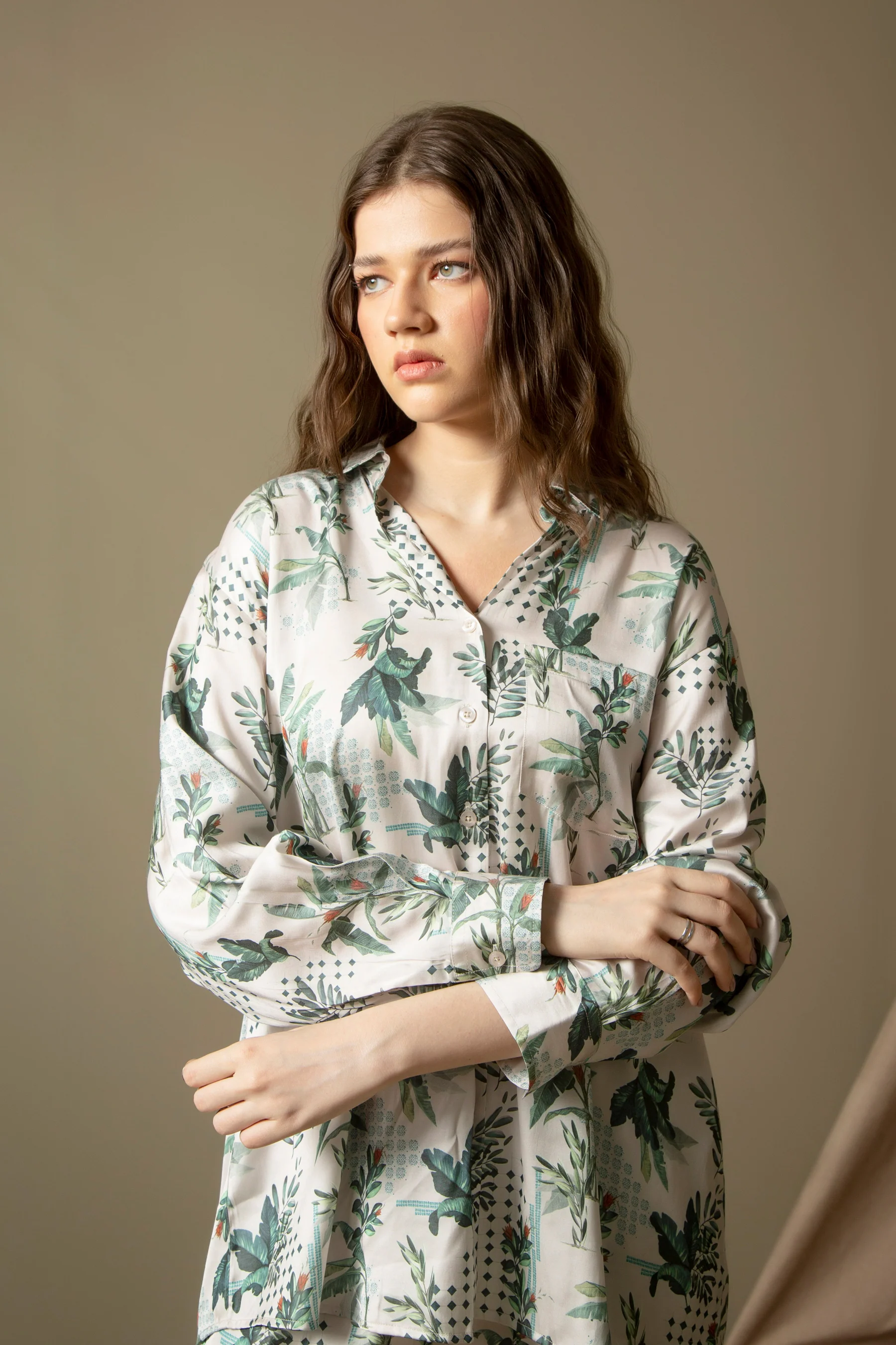 PRINTED SATIN SILK CO-ORD SET - Image 3