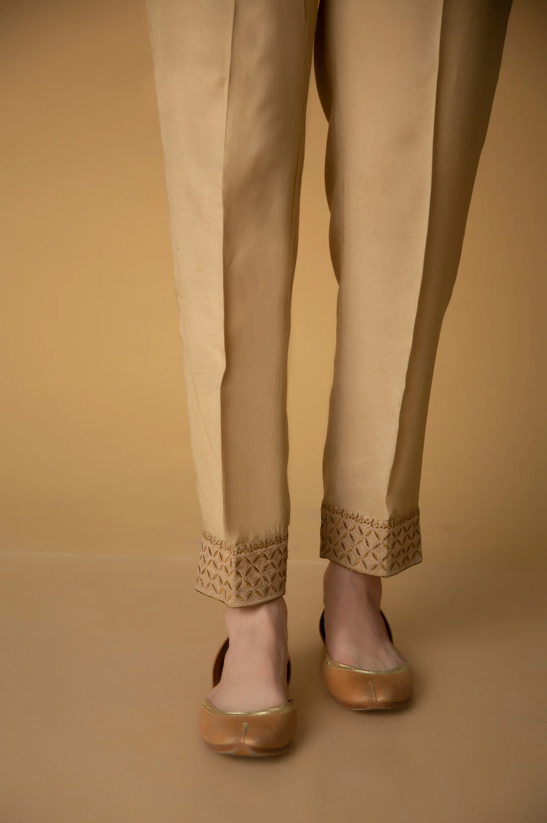 Embroidered Rawsilk Cigarette Pants - Image 3
