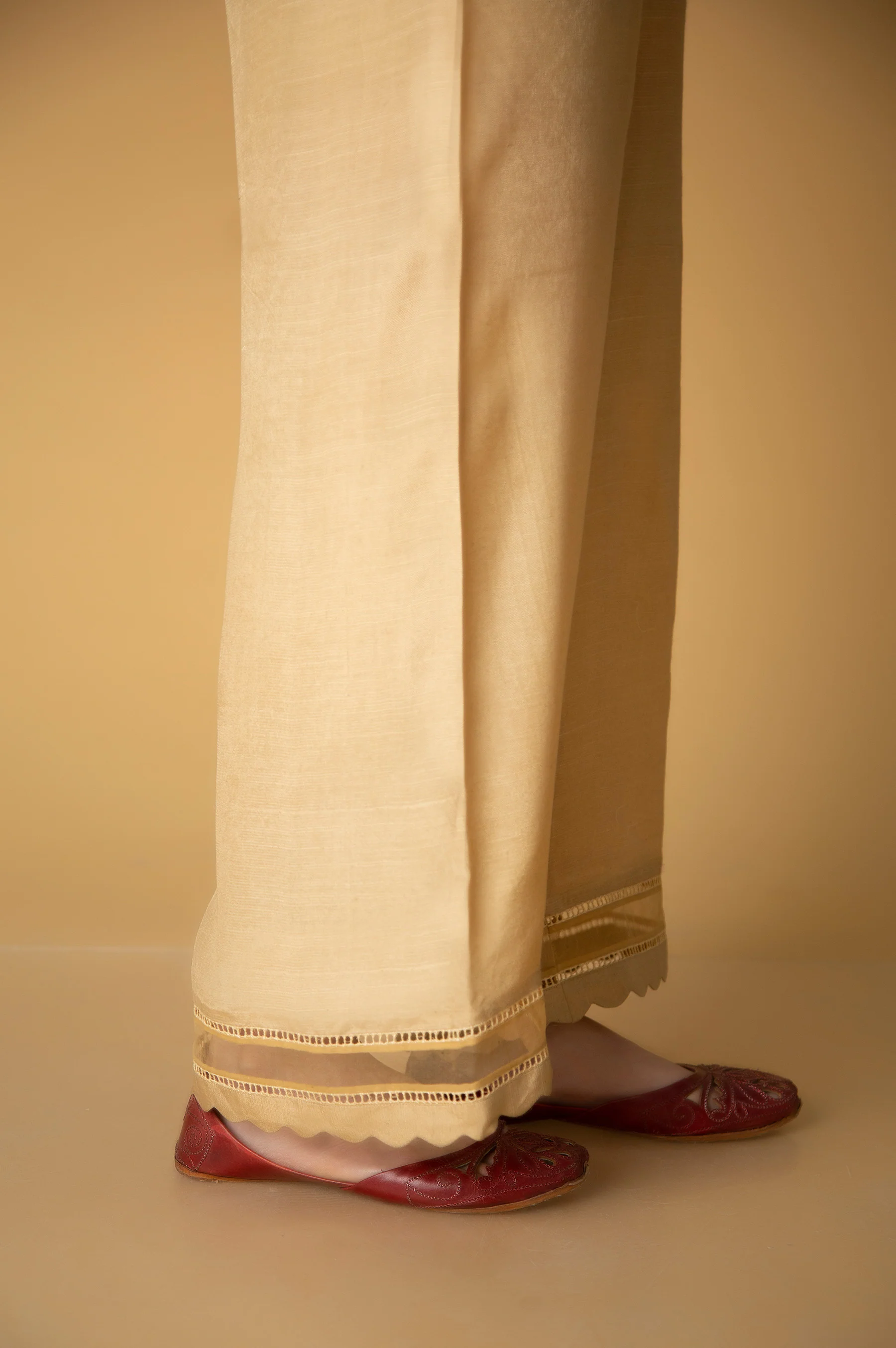 Stylized Rawsilk Cullotes - Gold - Image 2