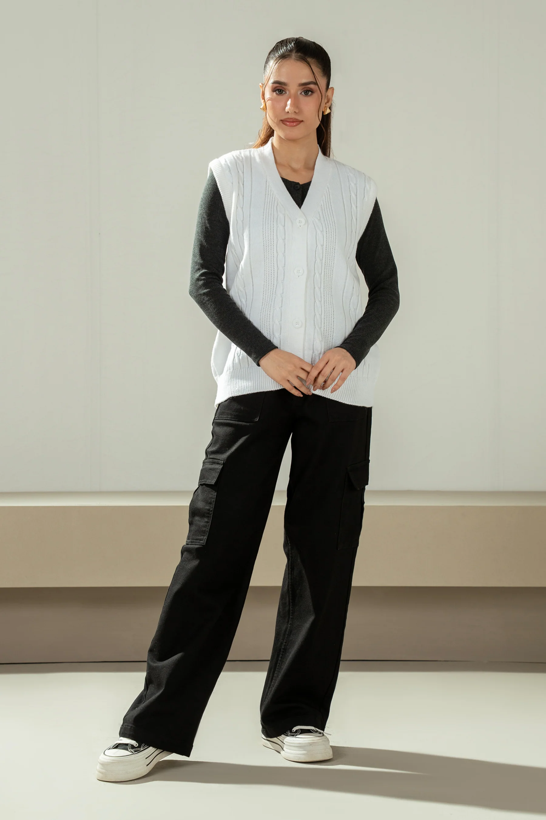 STYLIZED BUTTON DOWN CARDIGAN