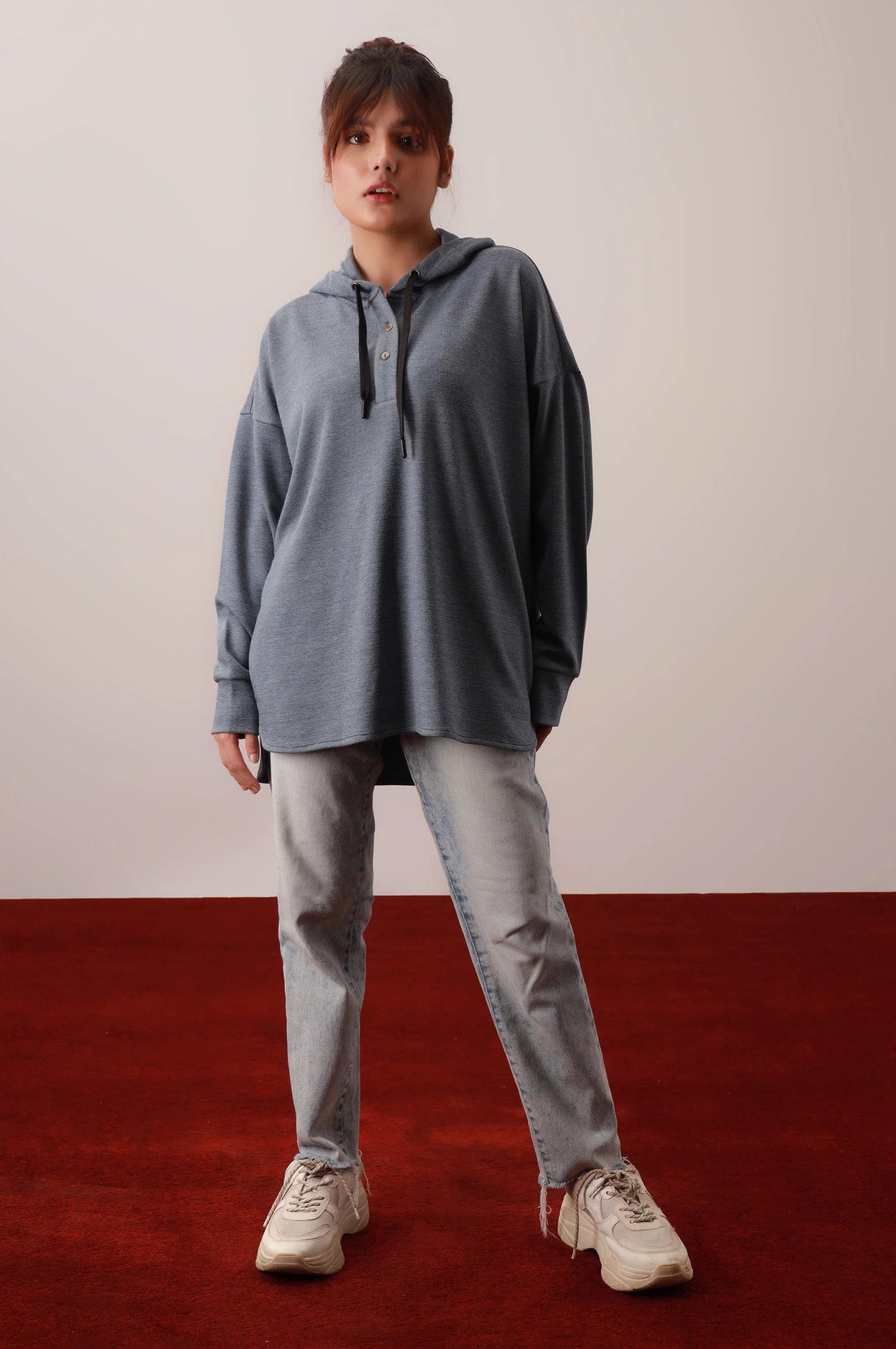Pullover Hoodie - Light Blue - Image 2