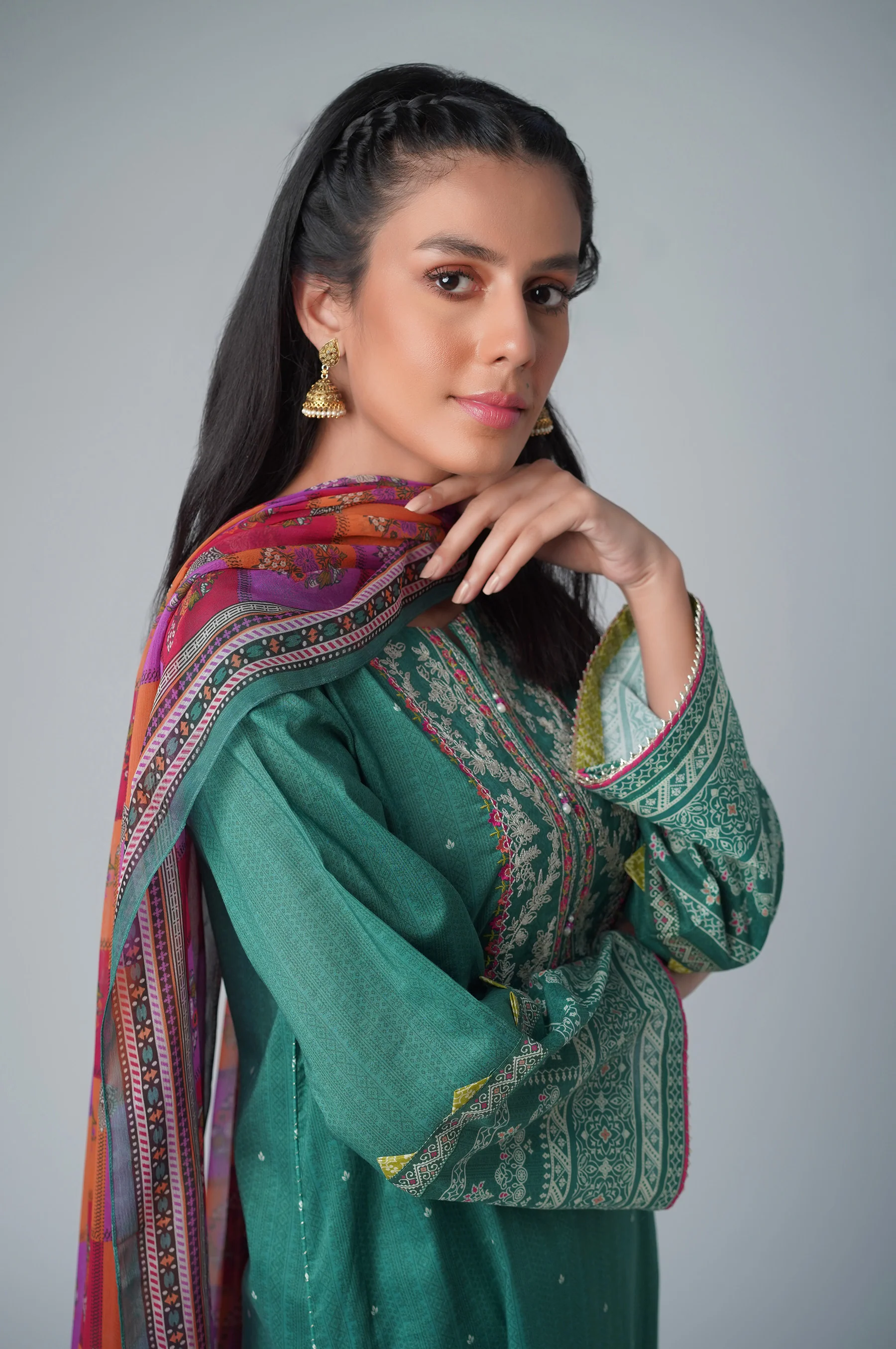 Stitched 3 Piece Printed Lawn - Image 2