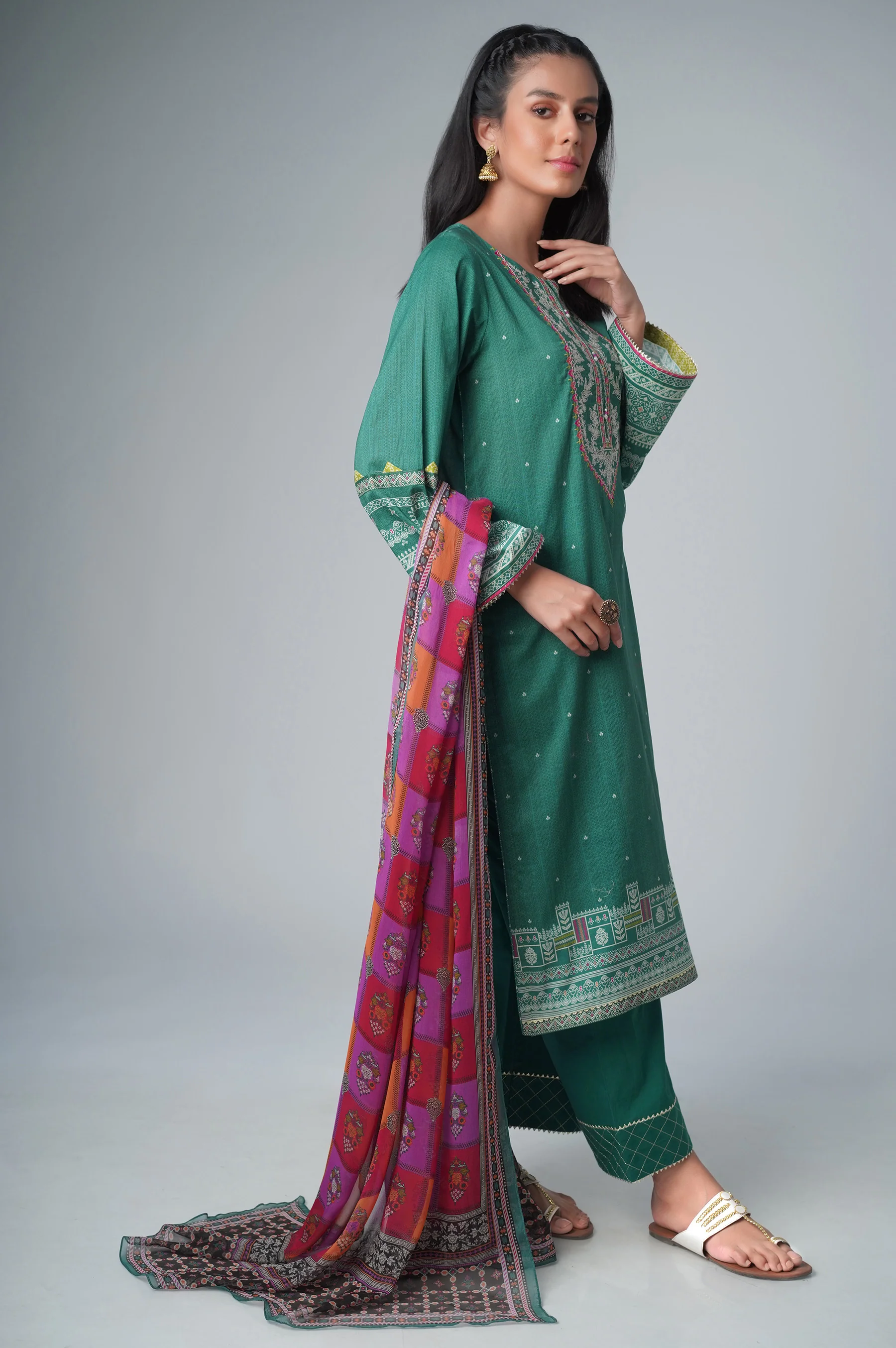 Stitched 3 Piece Printed Lawn - Image 3