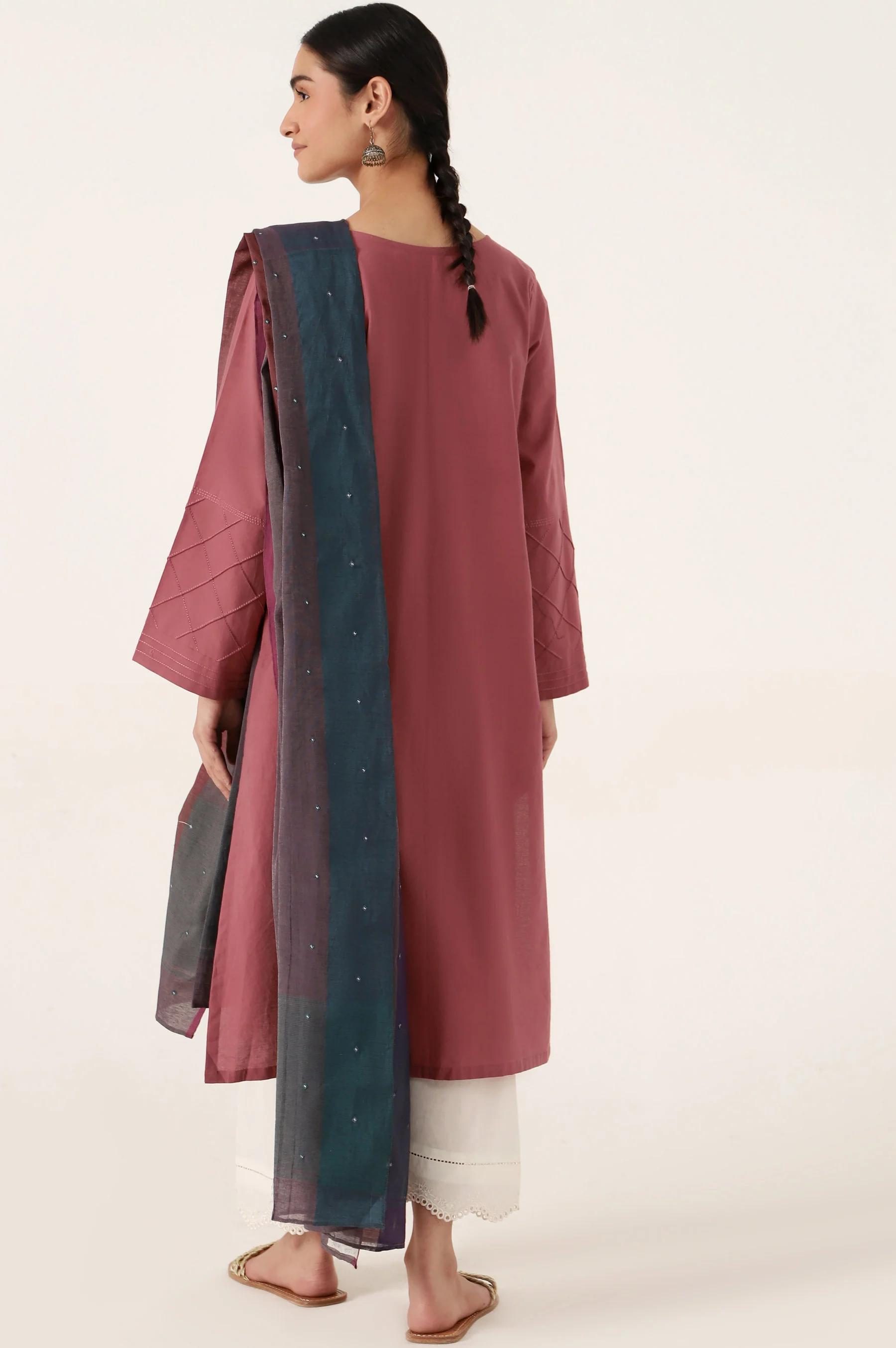 Stitched 2 Piece Embroidered Cambric Suit - Image 5
