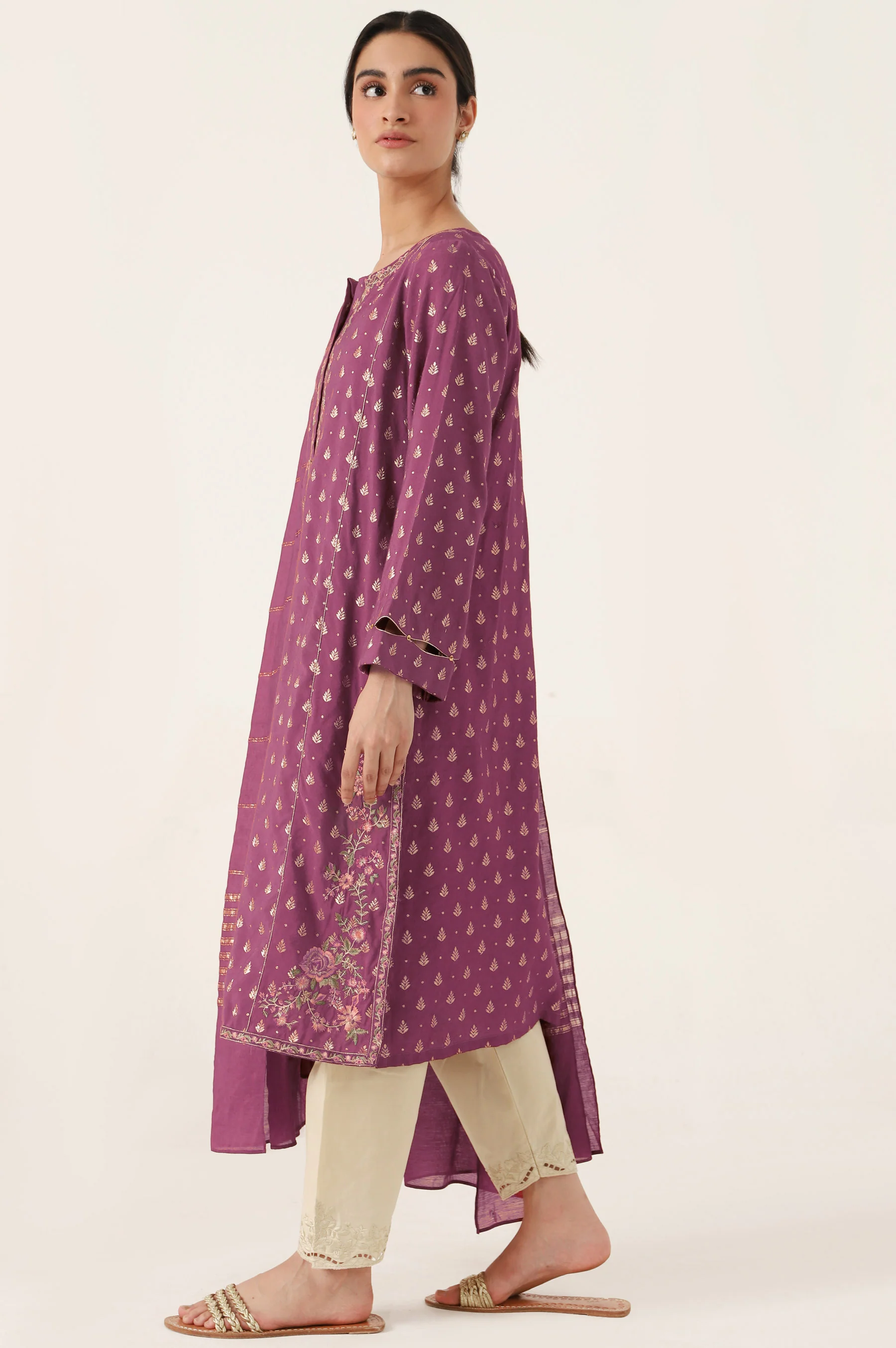 Stitched 2 Piece Embroidered Jacquard Suit - Image 3