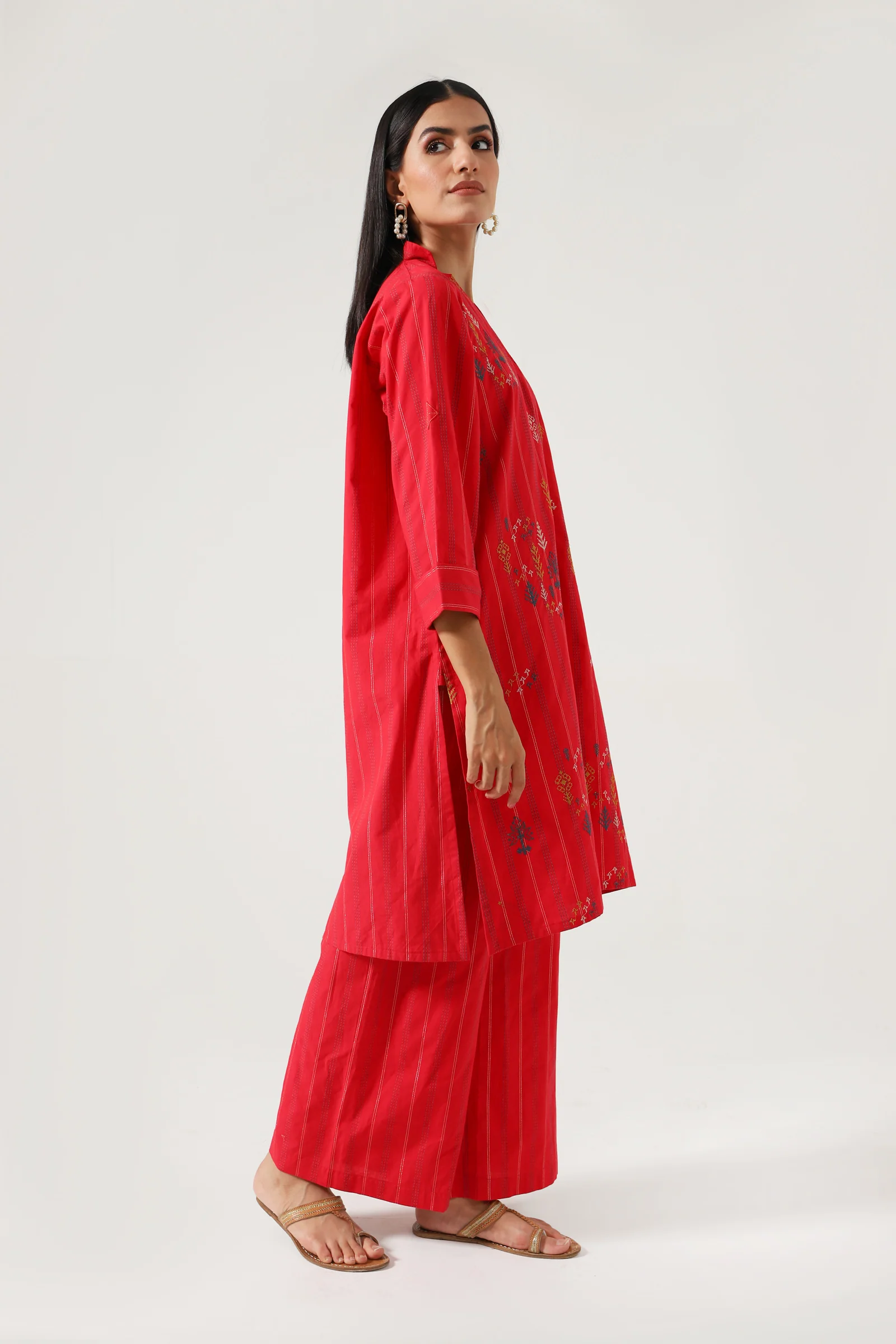 Stitched 2 Piece Embroidered Yarn Dyed Suit - Image 3