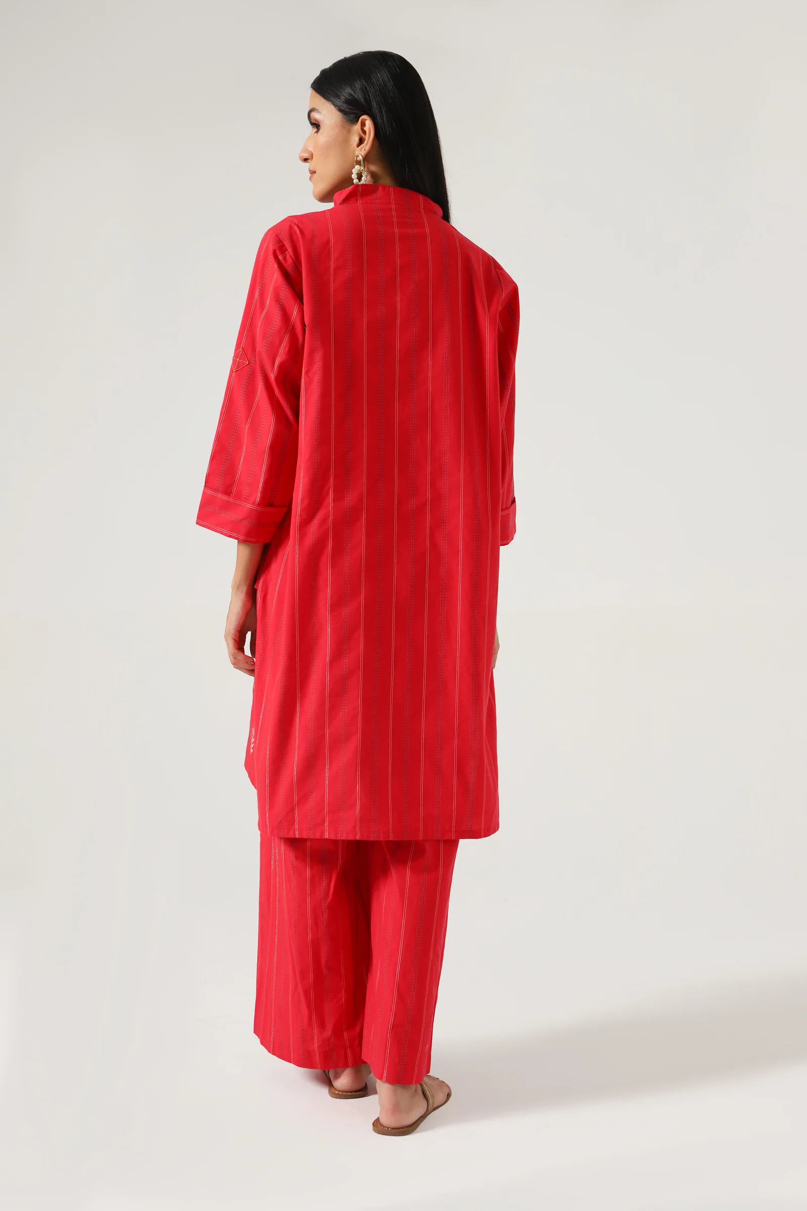 Stitched 2 Piece Embroidered Yarn Dyed Suit - Image 5