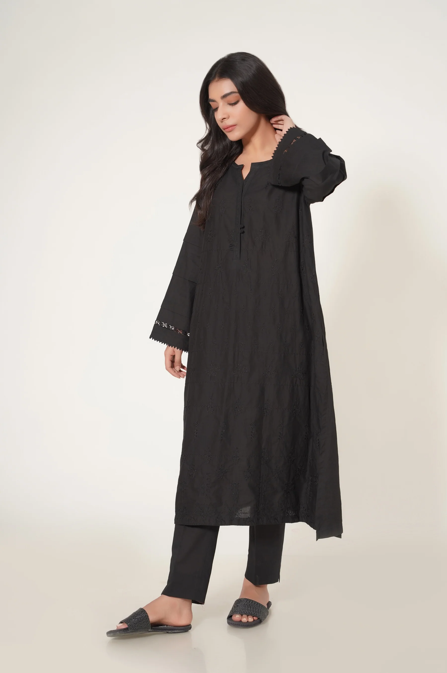 Stitched 1 Piece Cambric Embroidered Shirt - Image 6