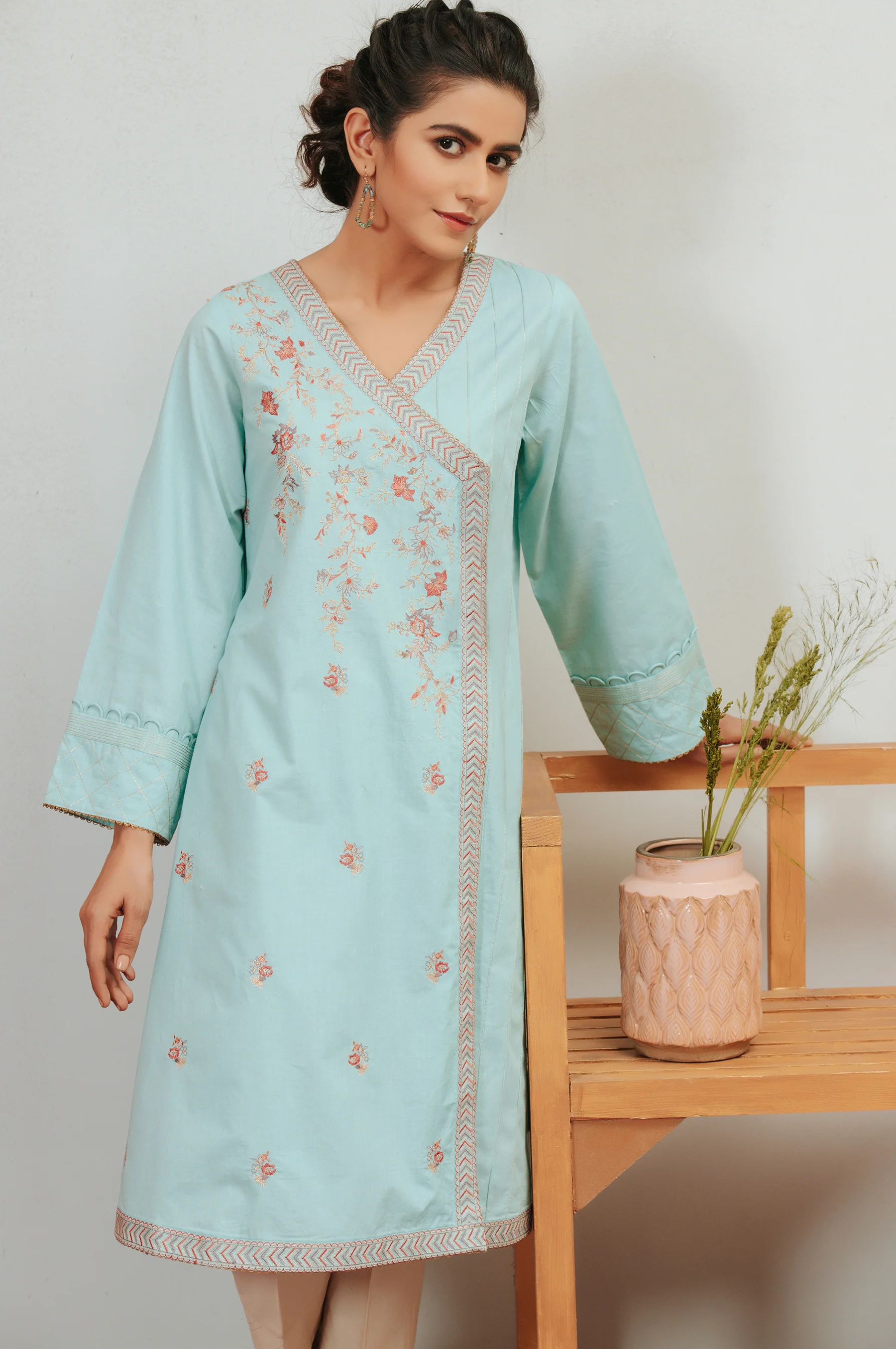 Stitched 1 Piece Cambric Embroidered Shirt - Image 3
