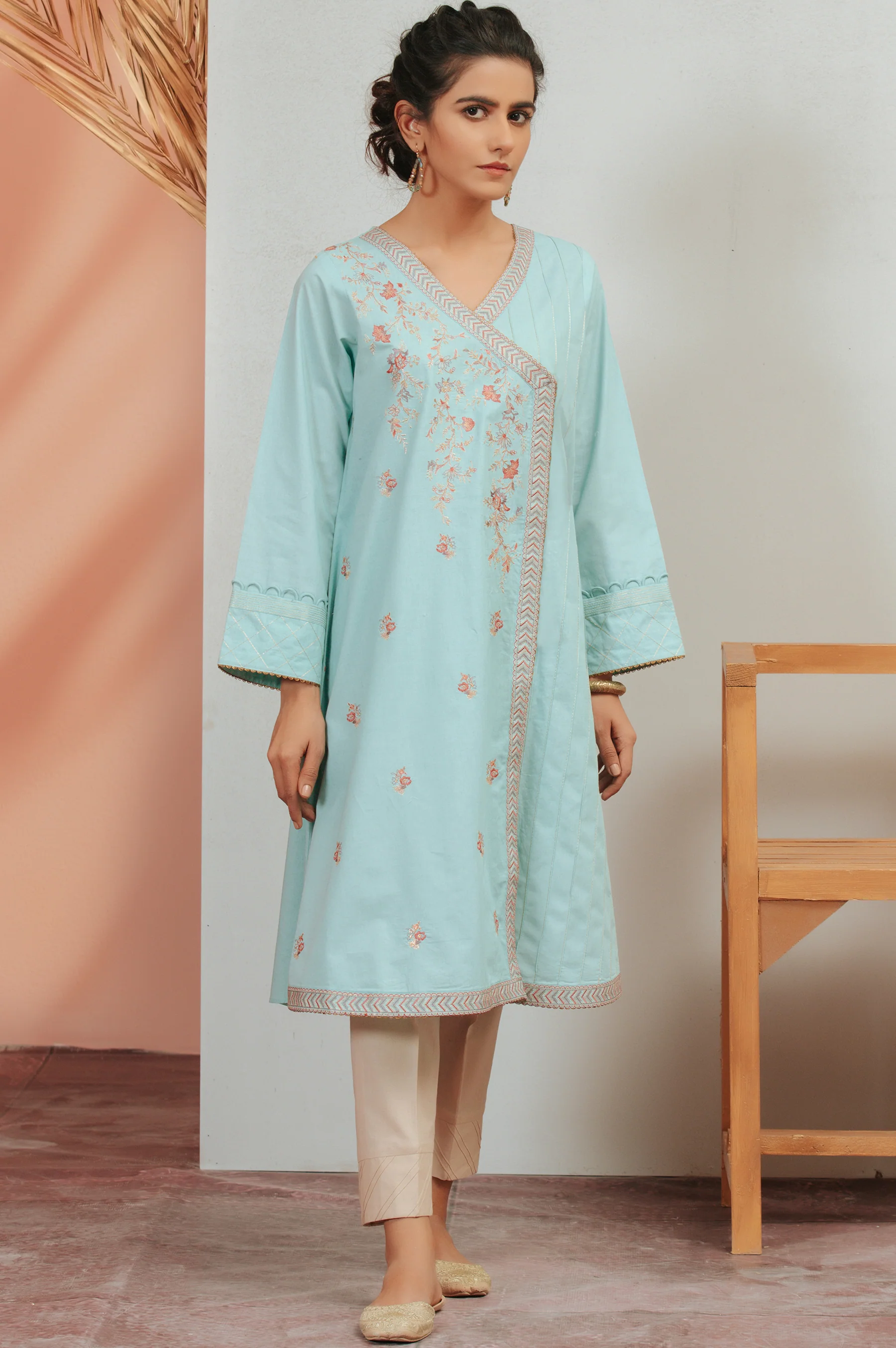 Stitched 1 Piece Cambric Embroidered Shirt - Image 4