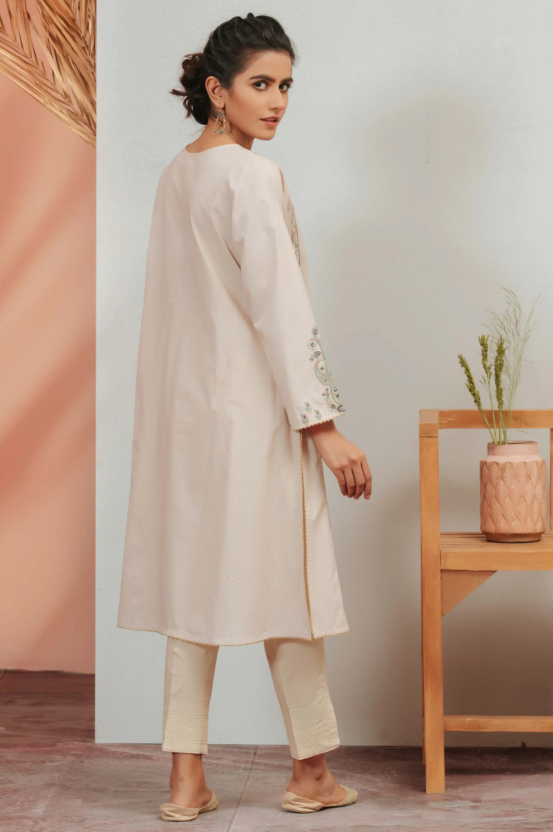 Stitched 1 Piece Cambric Embroidered Shirt - Image 3