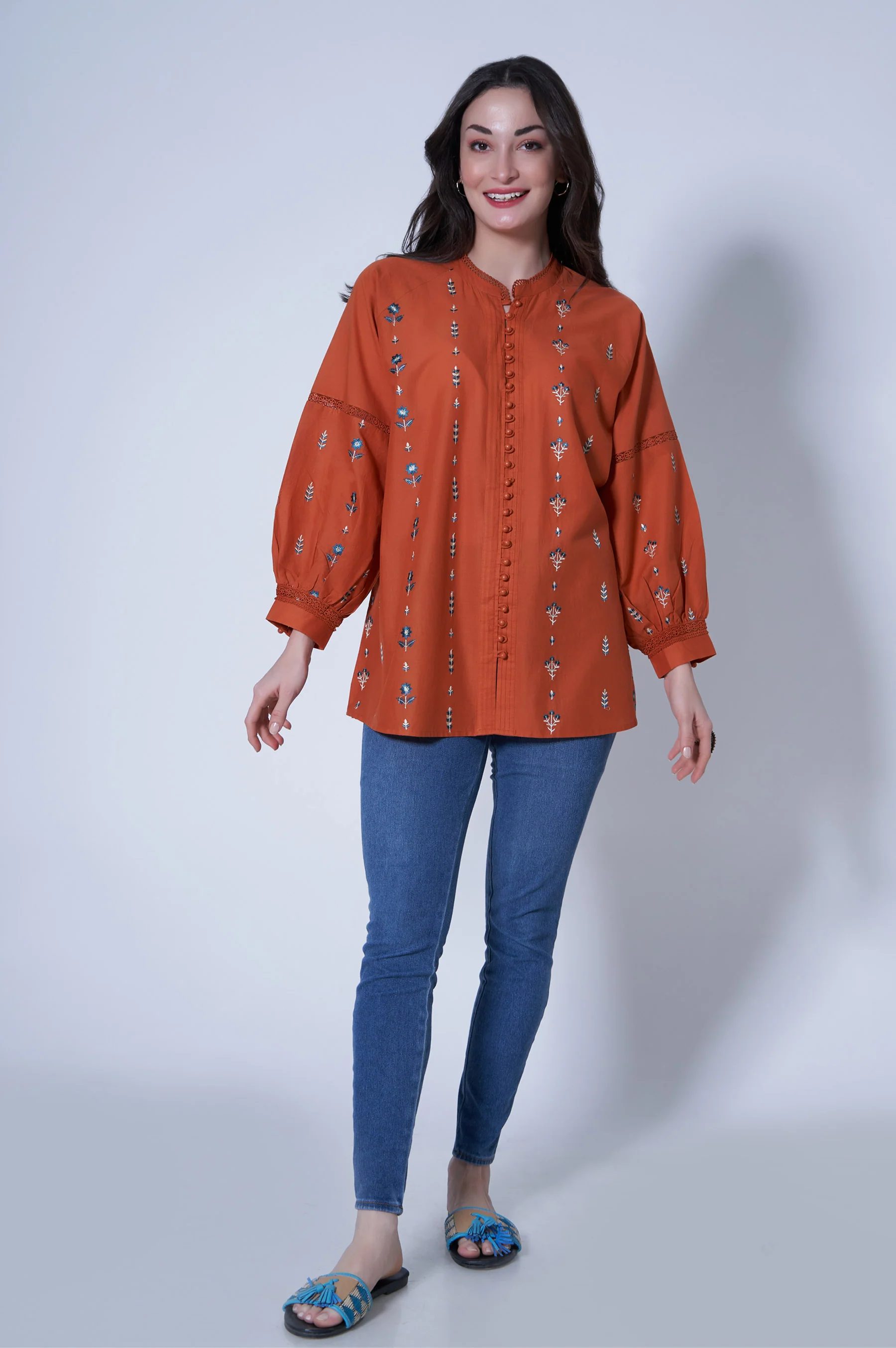 Stitched 1 Piece Cambric Top - Image 2