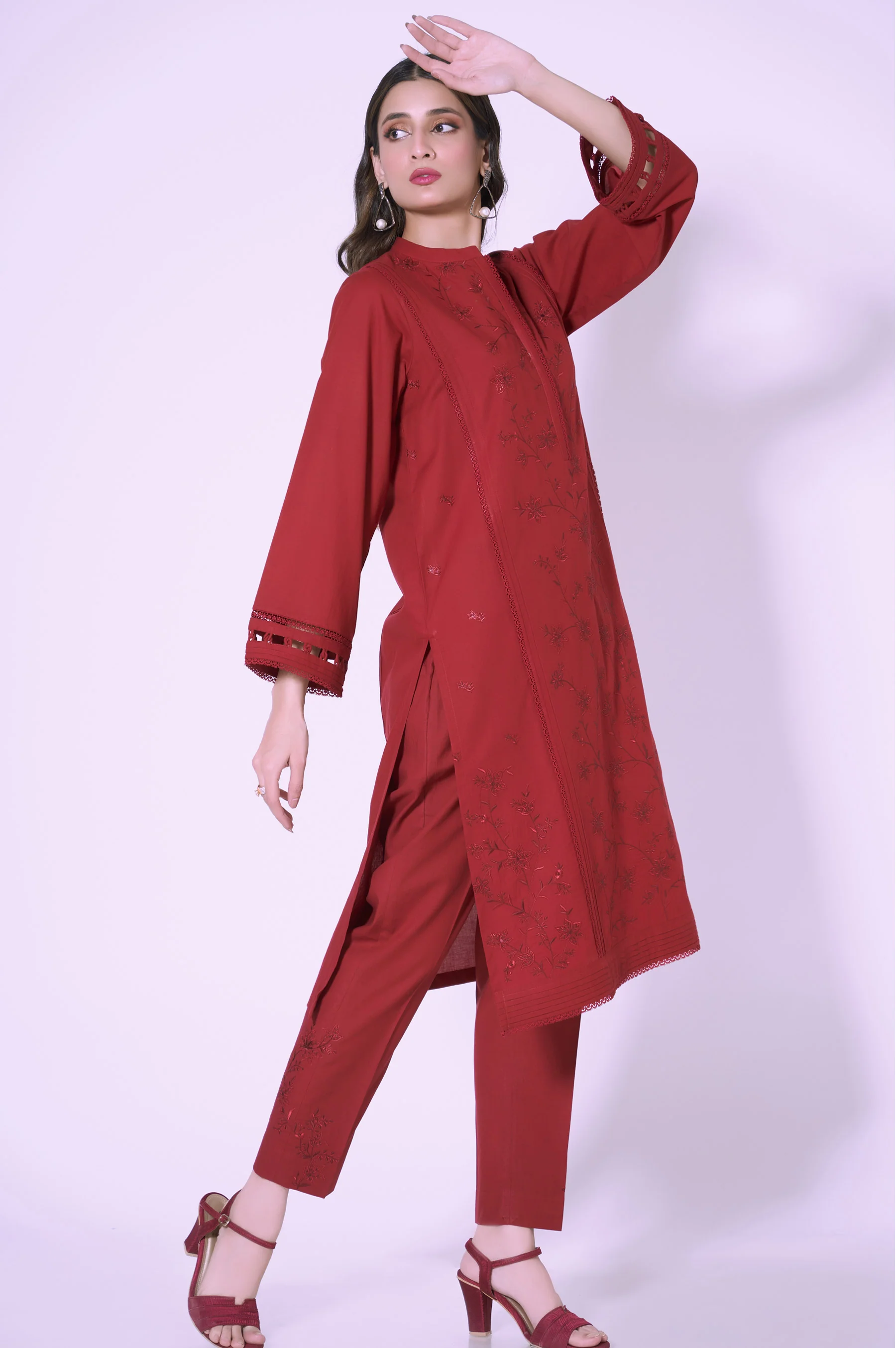 Stitched 1 piece Cambric Shirt - Image 4