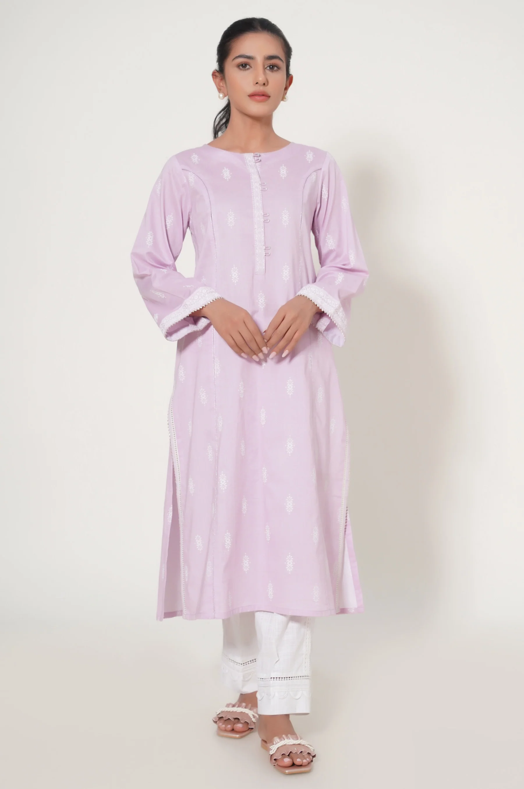 Stitched 1 Piece Puff Printed Cambric Shirt - Image 7