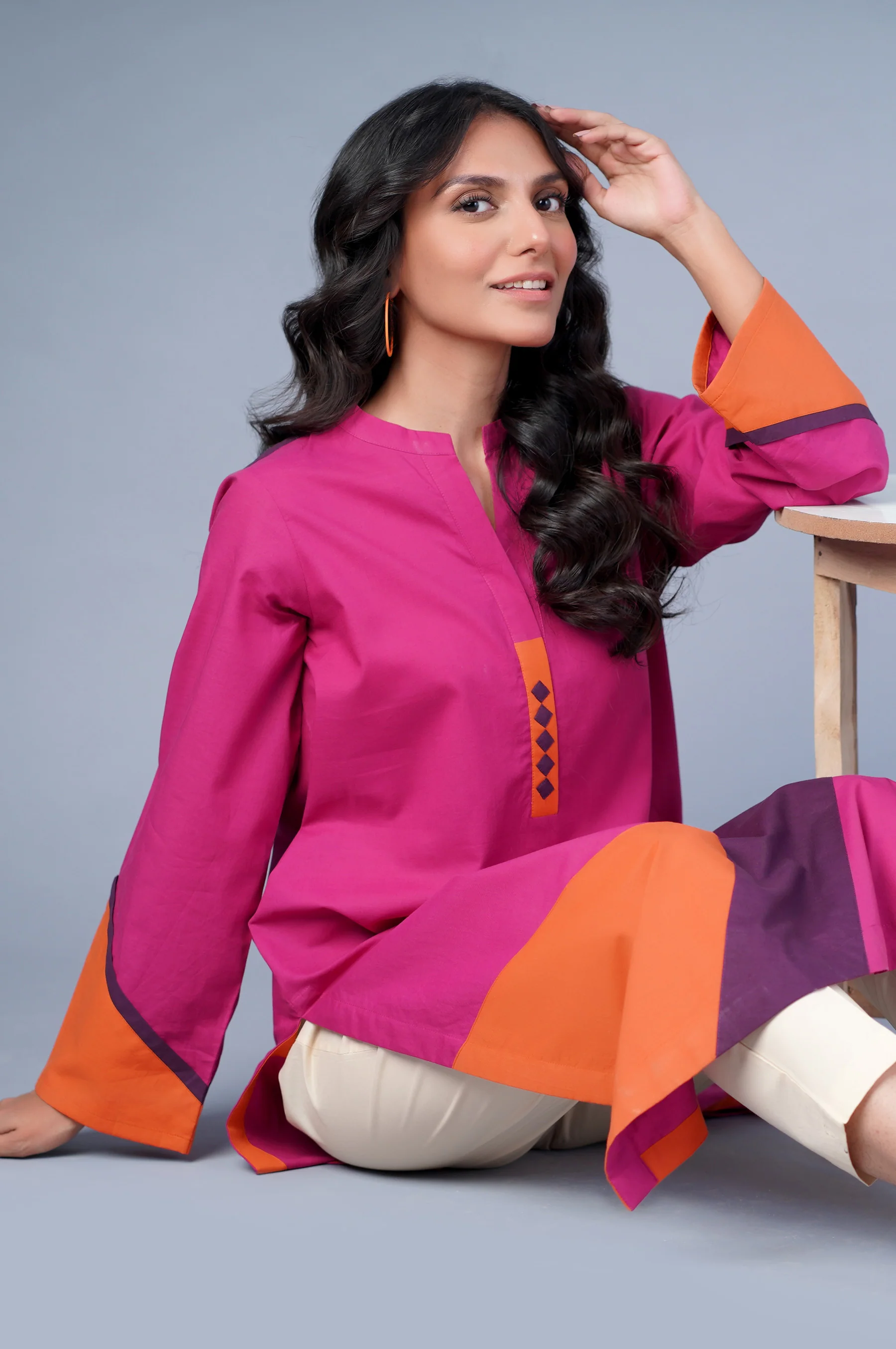 Stitched 1 piece Cambric Shirt - Image 3