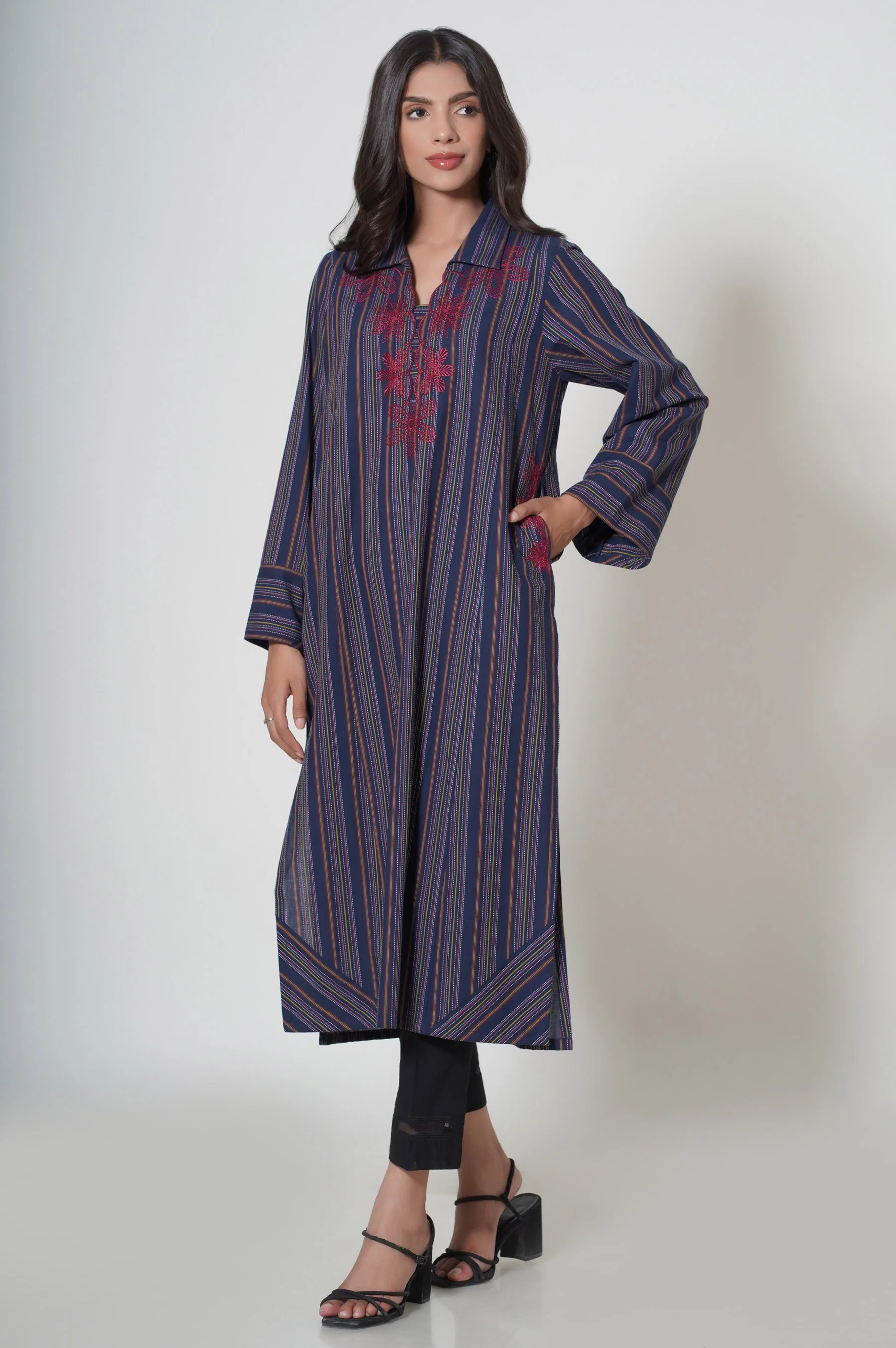 Stitched 1 Piece Yarn Dyed Shirt - Image 5