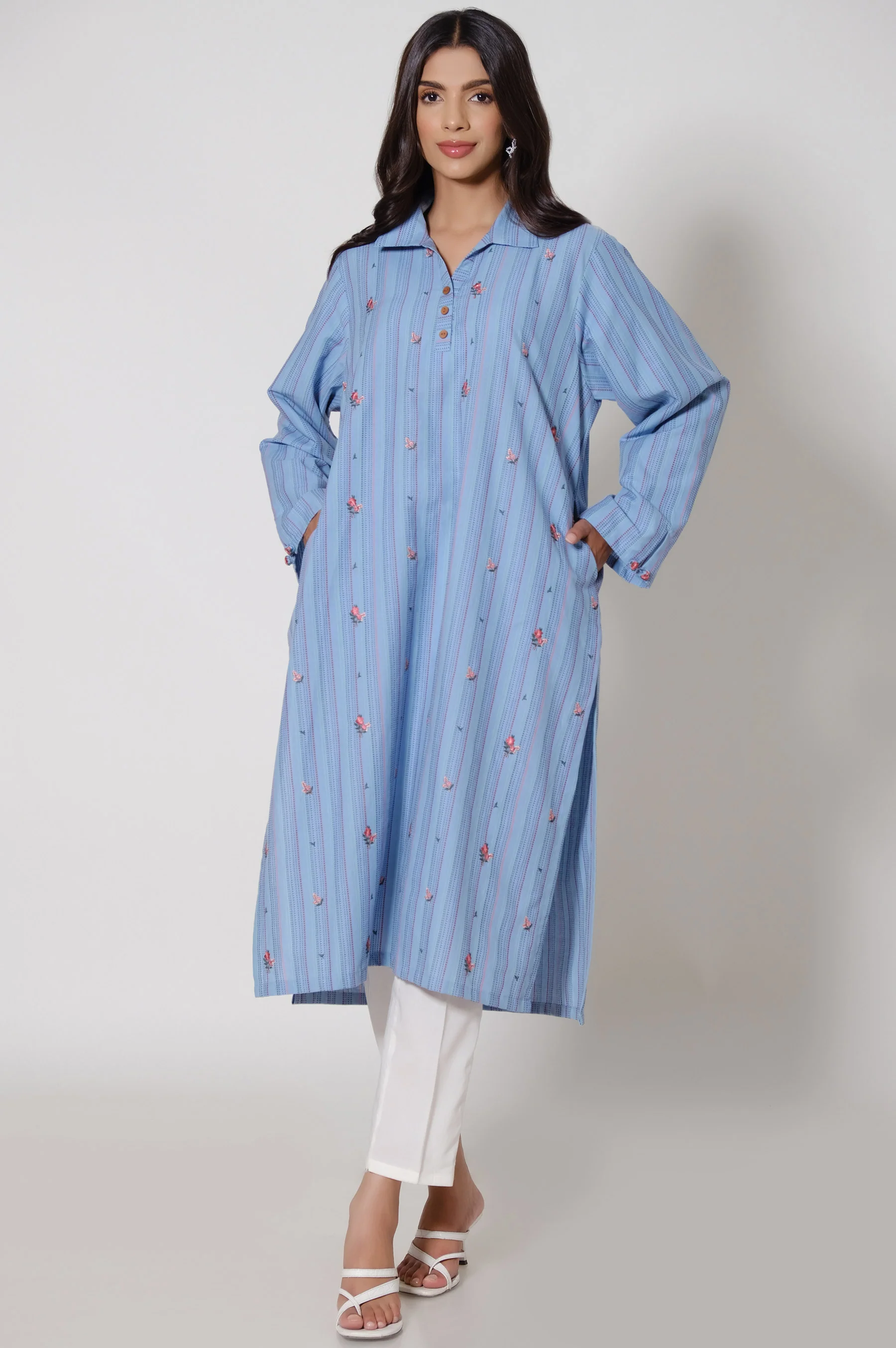 Stitched 1 Piece Yarn Dyed Shirt - Image 3