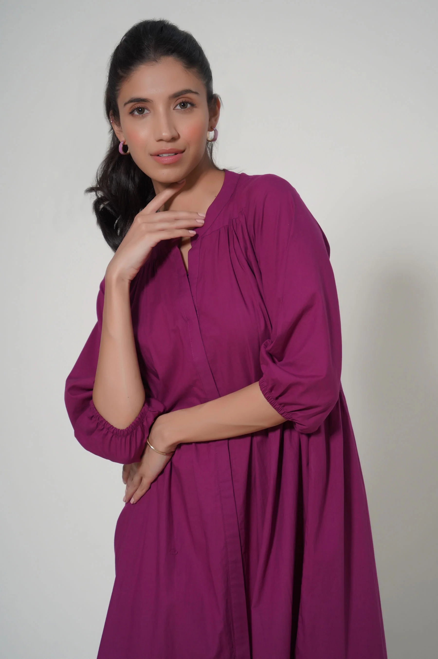 Stitched 1 Piece Cambric Long Dress - Image 3