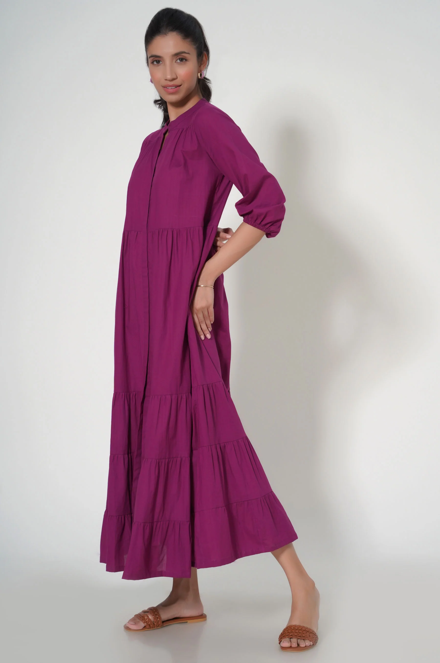 Stitched 1 Piece Cambric Long Dress - Image 4