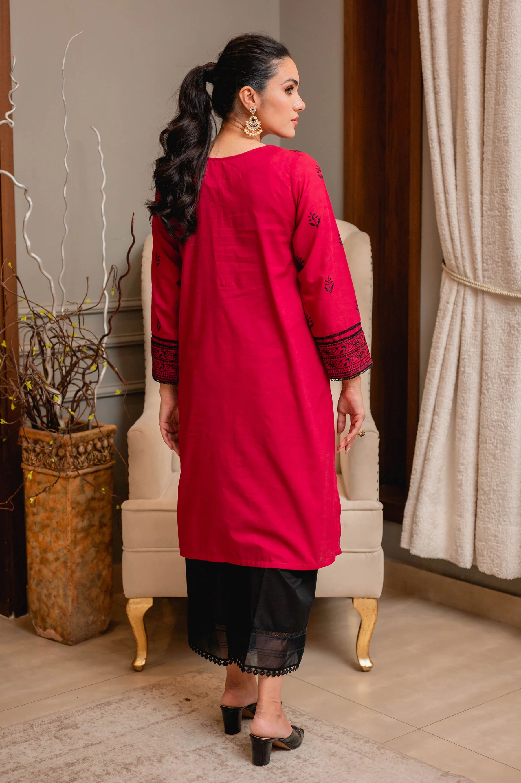 Stitched 1 Piece Chikankari Lawn Shirt - Image 2