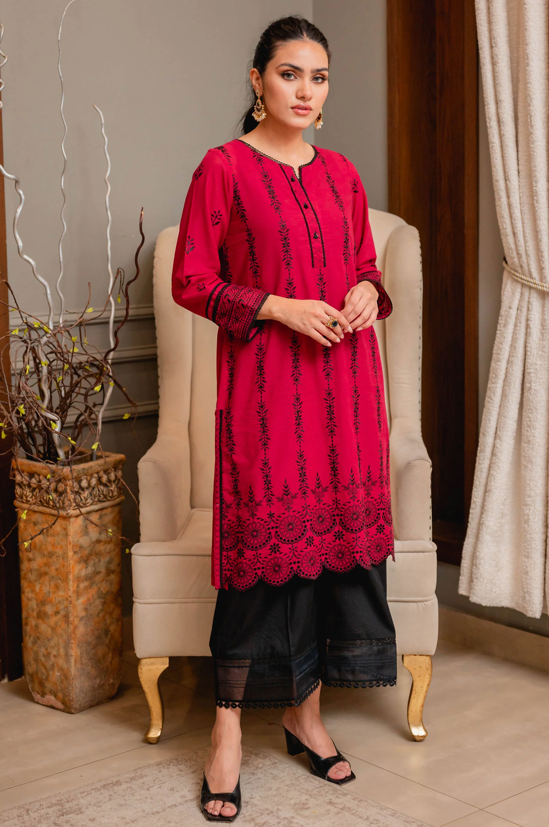 Stitched 1 Piece Chikankari Lawn Shirt - Image 5