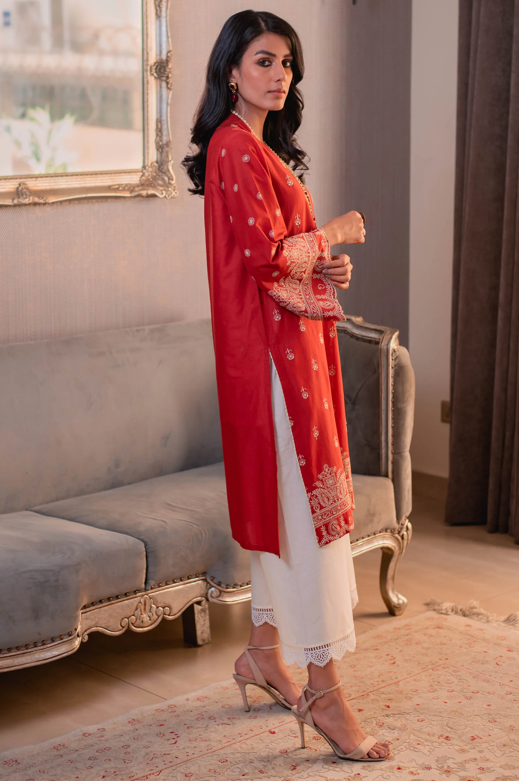 Stitched 1 Piece Chikankari Lawn Shirt - Image 3
