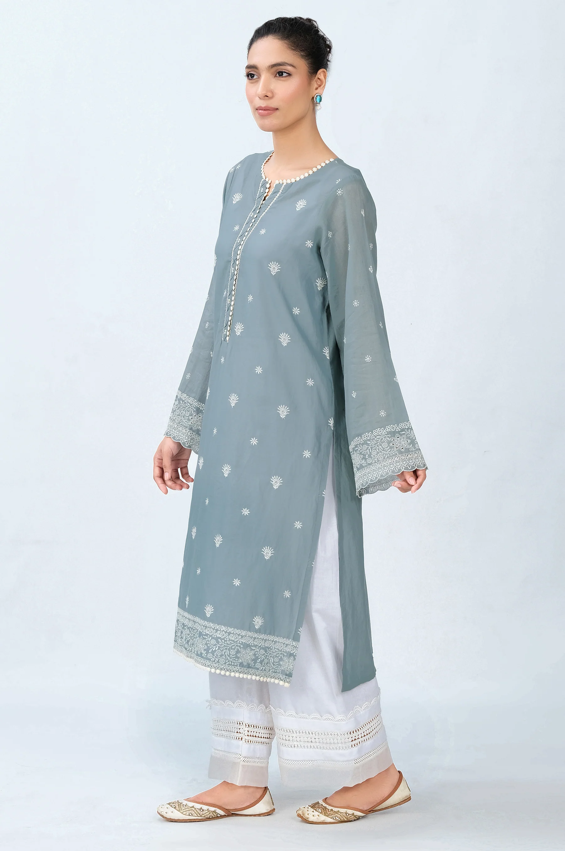Stitched 1 Piece Chikankari Lawn Shirt - Image 2