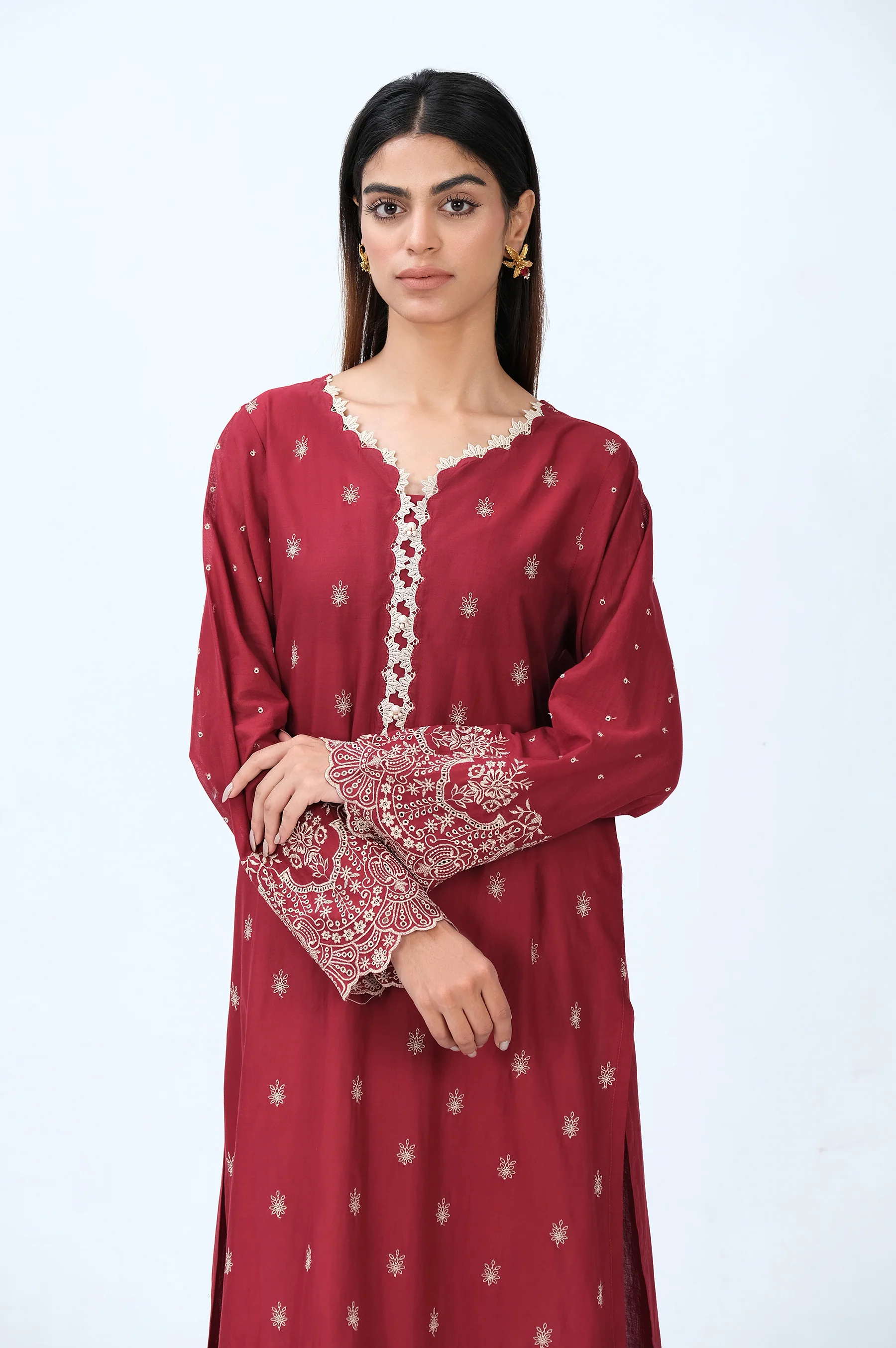 Stitched 1 Piece Chikankari Lawn Shirt - Image 4