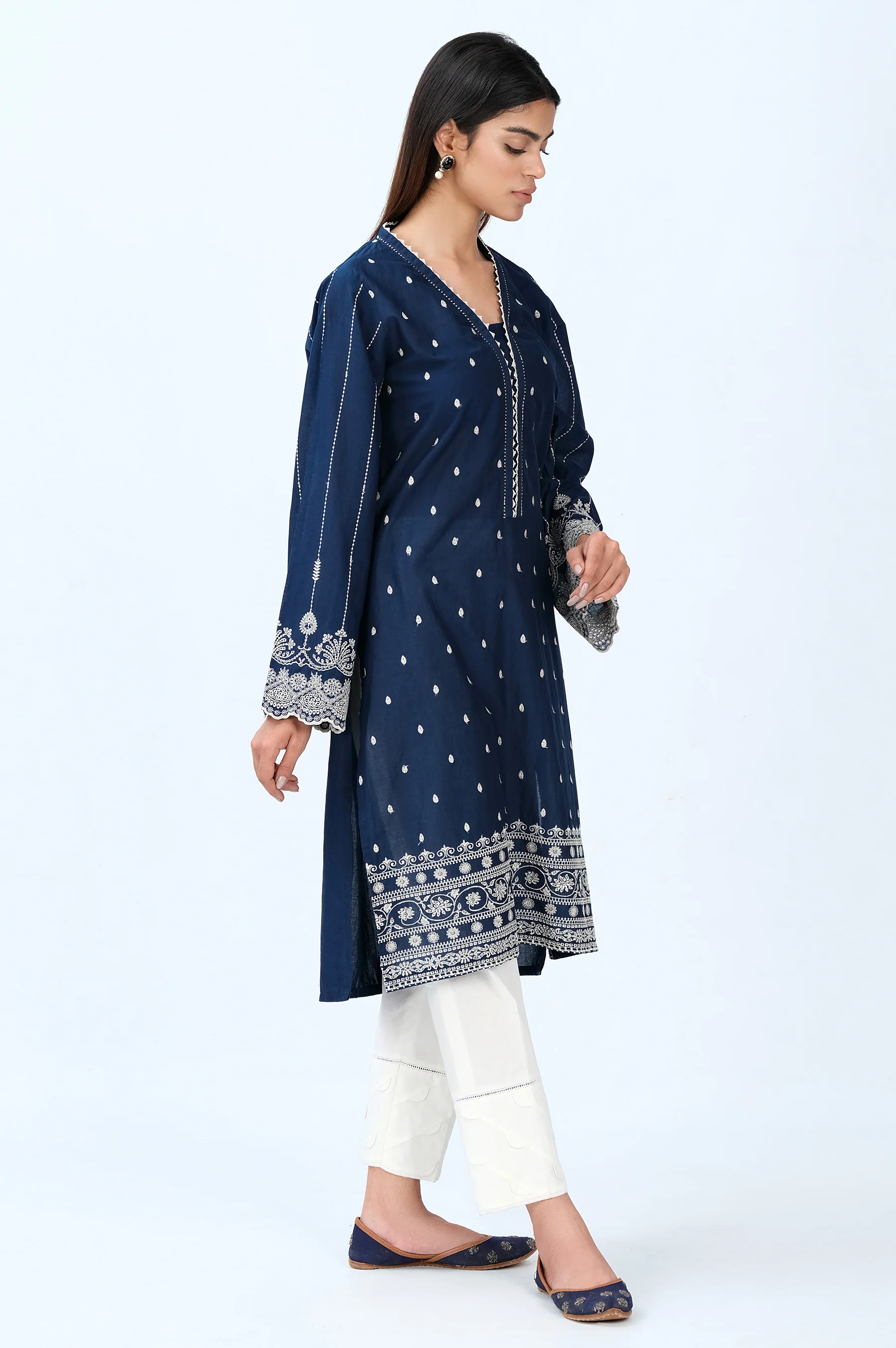Stitched 1 Piece Chikankari Lawn Shirt - Image 2