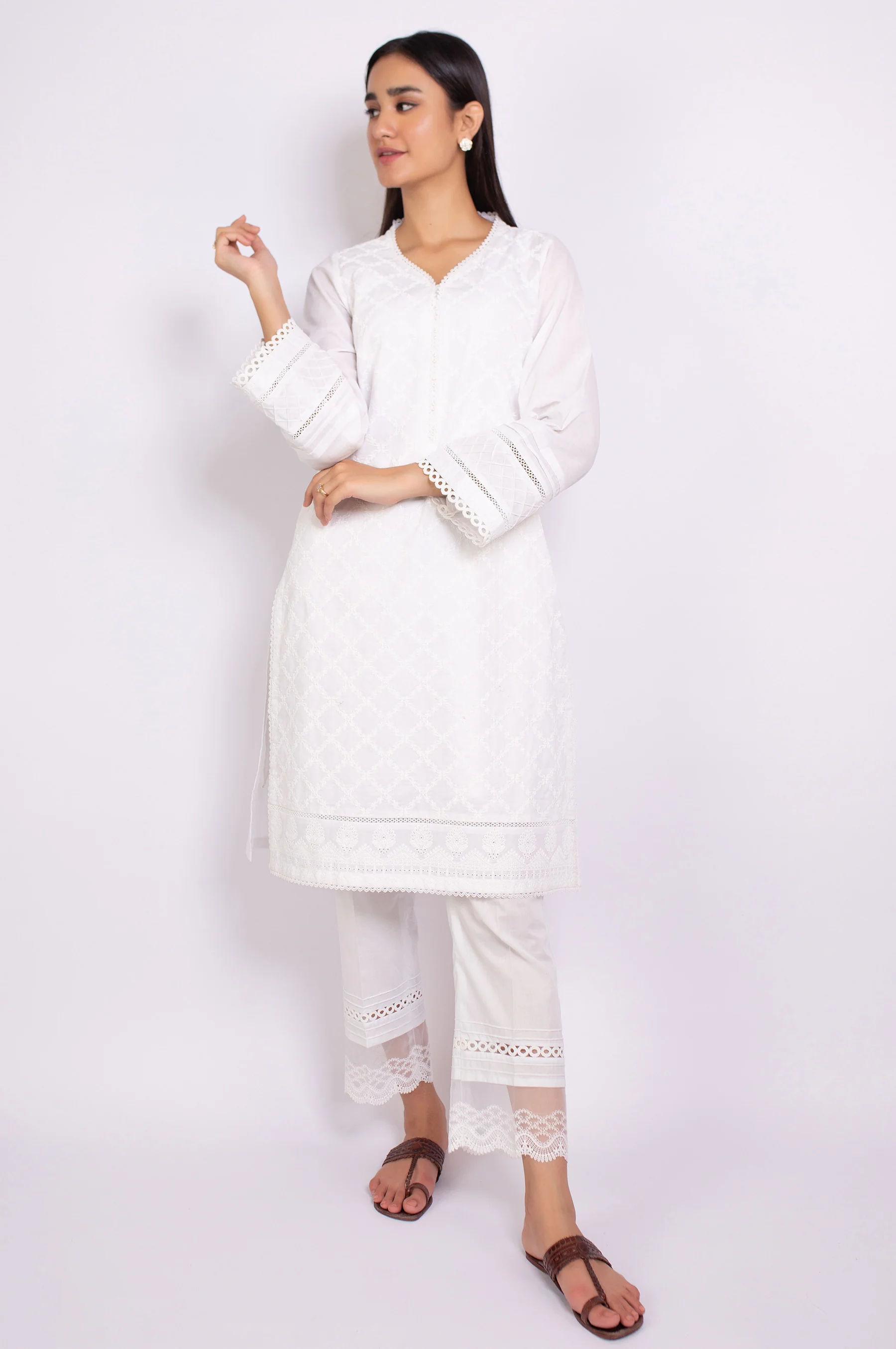 Stitched 1 Piece Chikankari Shirt - Image 2