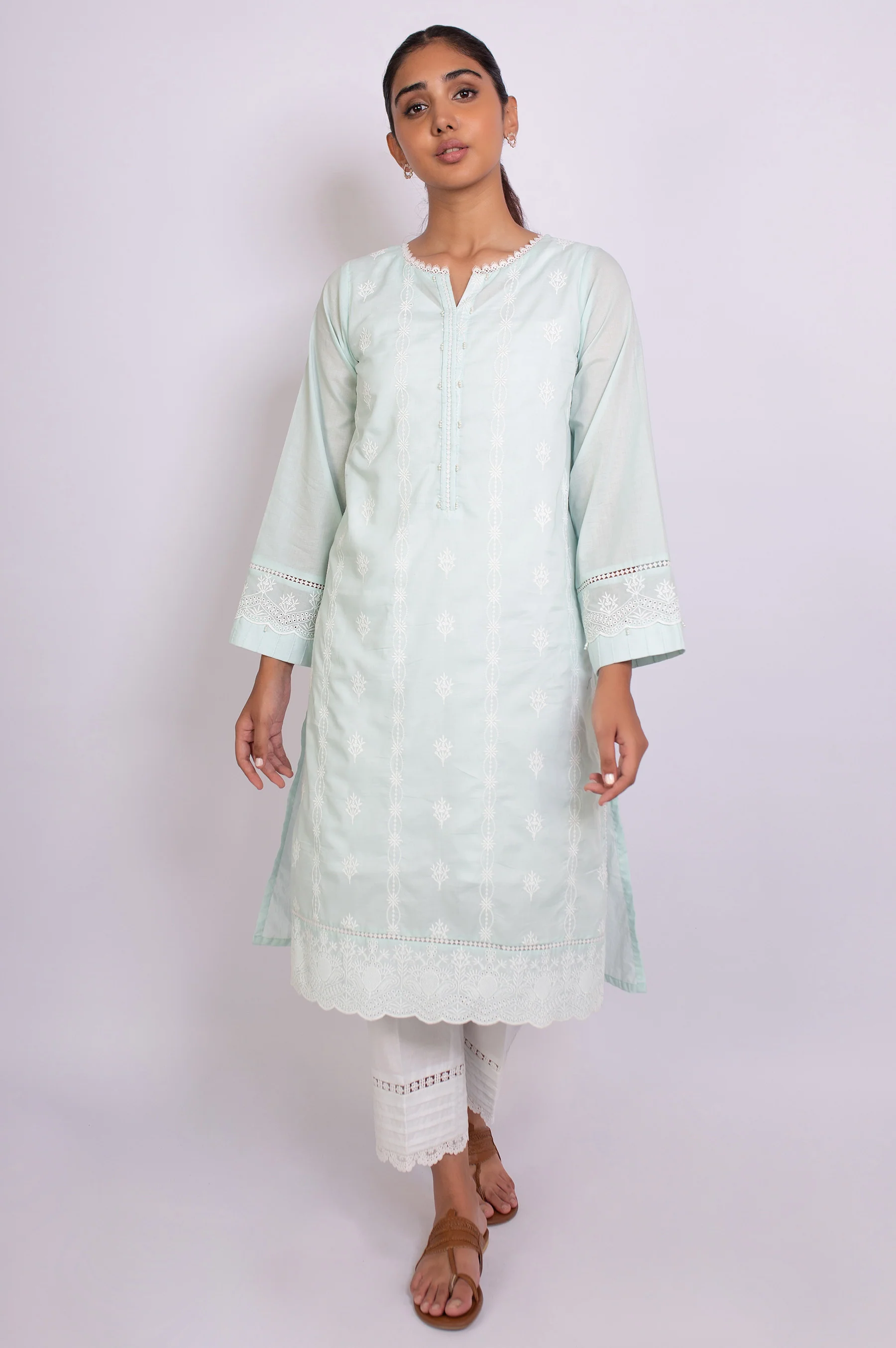 Stitched 1 Piece Chikankari Shirt - Image 3