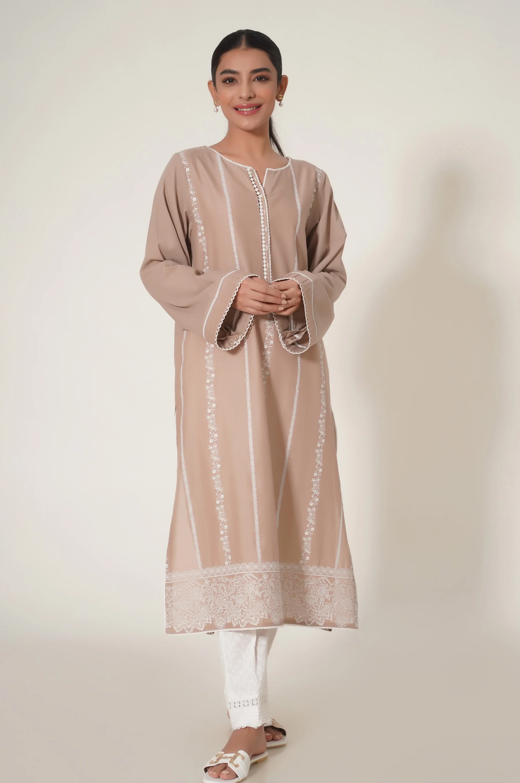 Stitched 1 Piece Chikankari Shirt - Image 2