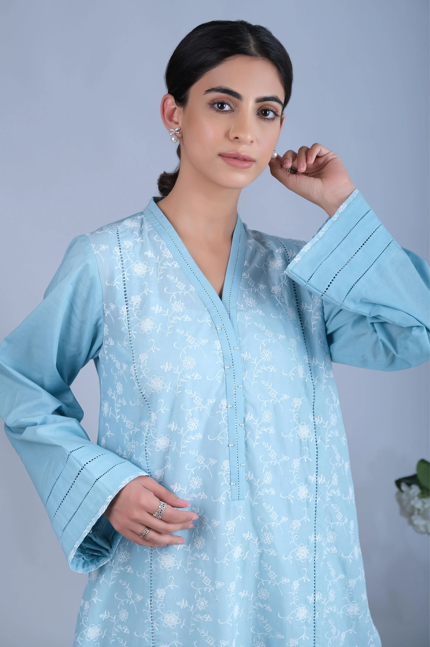 Stitched 1 Piece Chikankari Shirt - Image 3