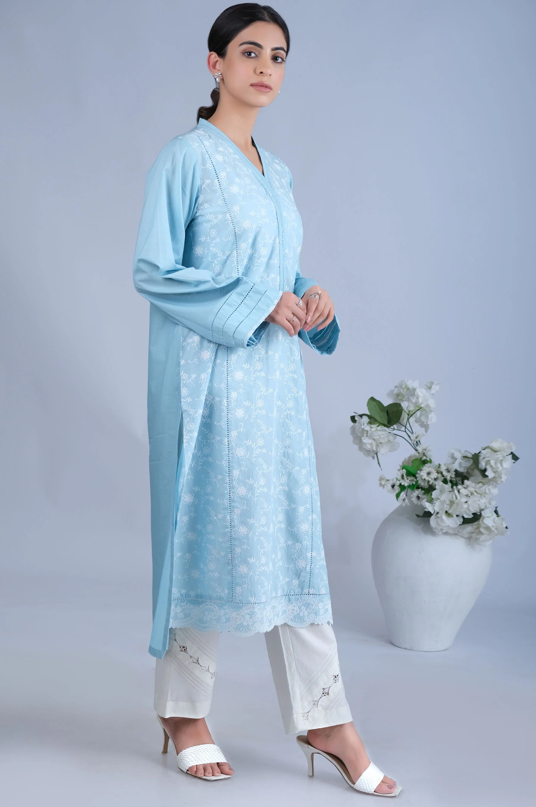 Stitched 1 Piece Chikankari Shirt - Image 4