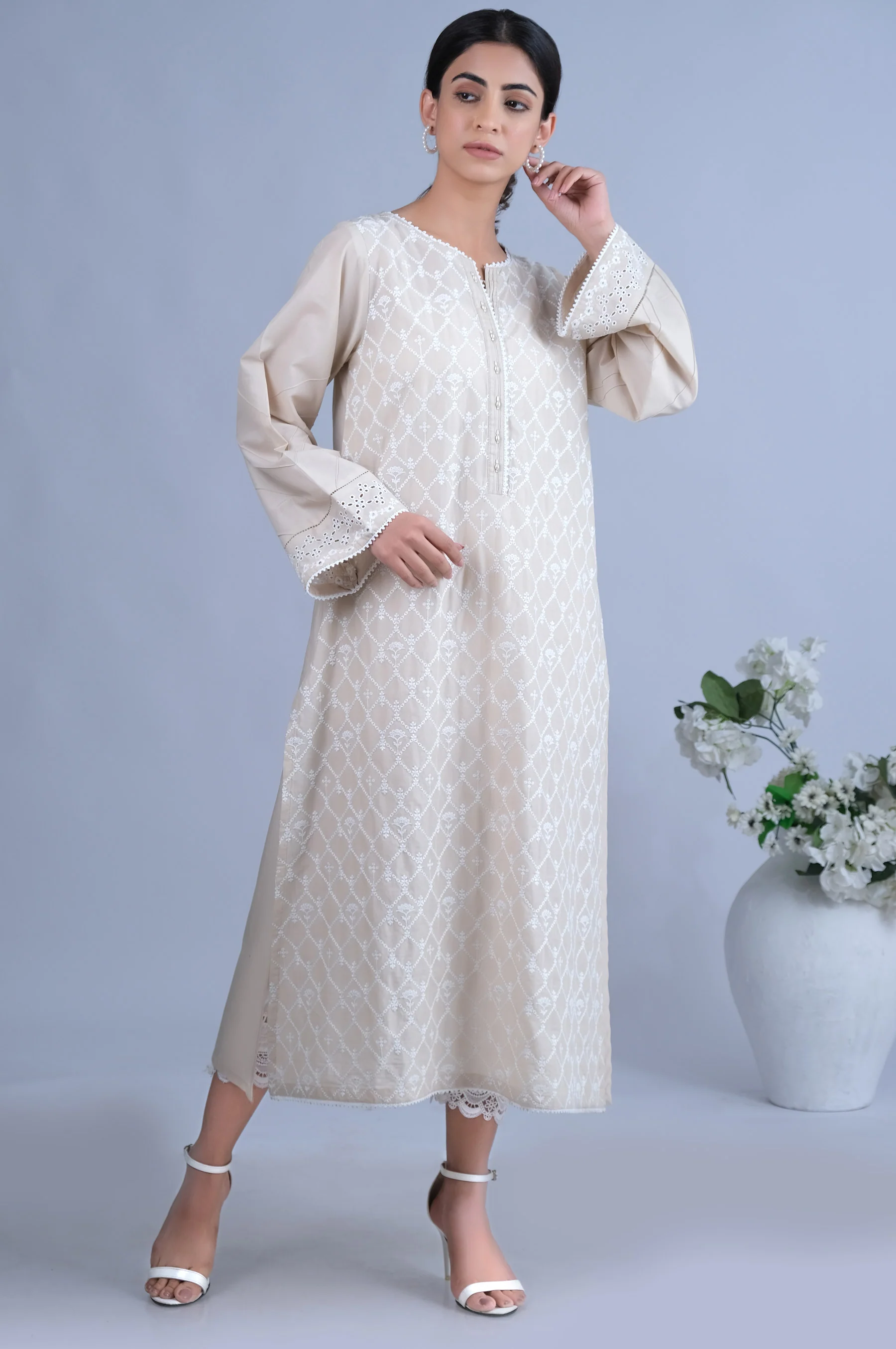 Stitched 1 Piece Chikankari Shirt - Image 2