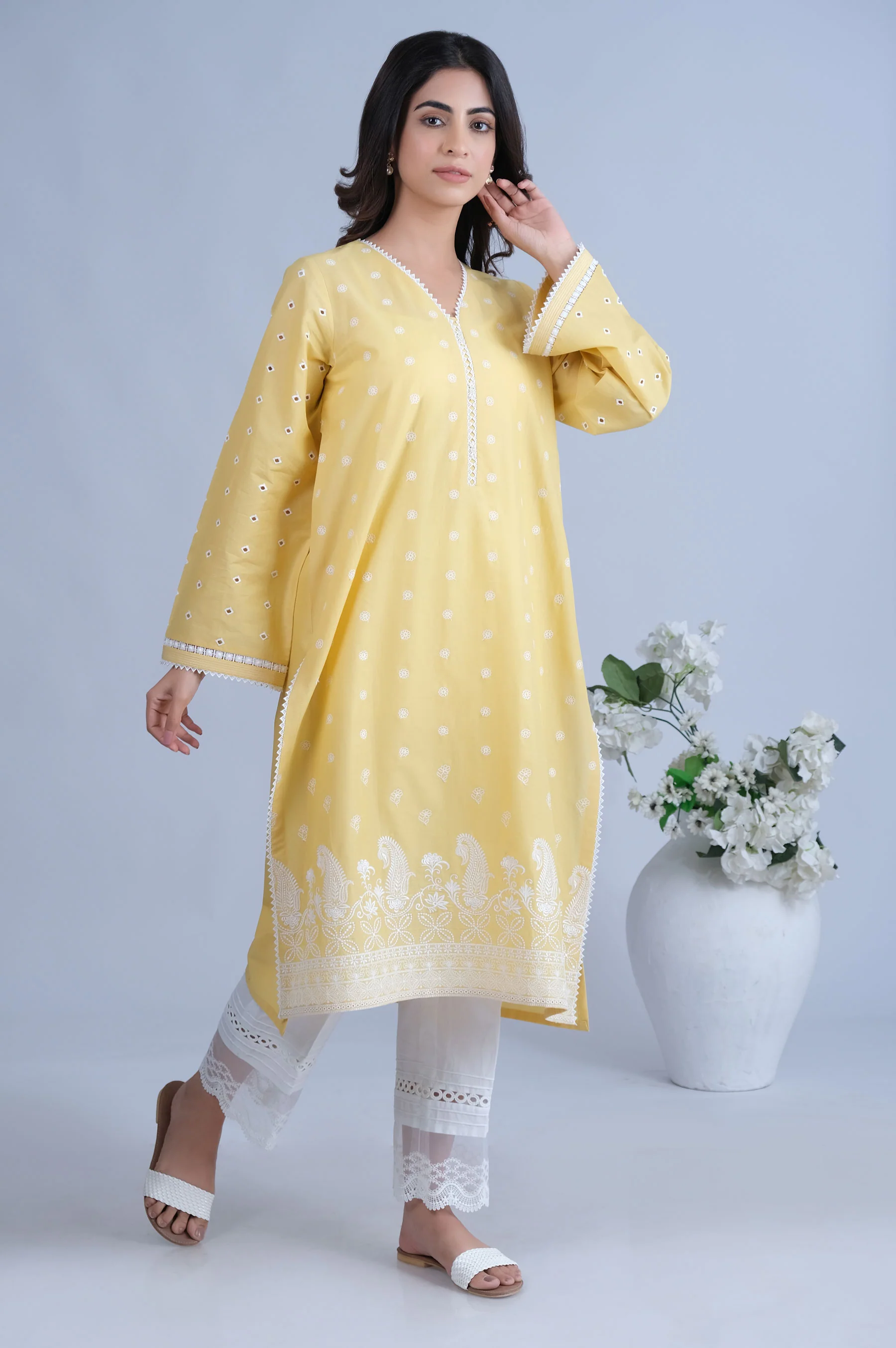 Stitched 1 Piece Chikankari Lawn Shirt - Image 3