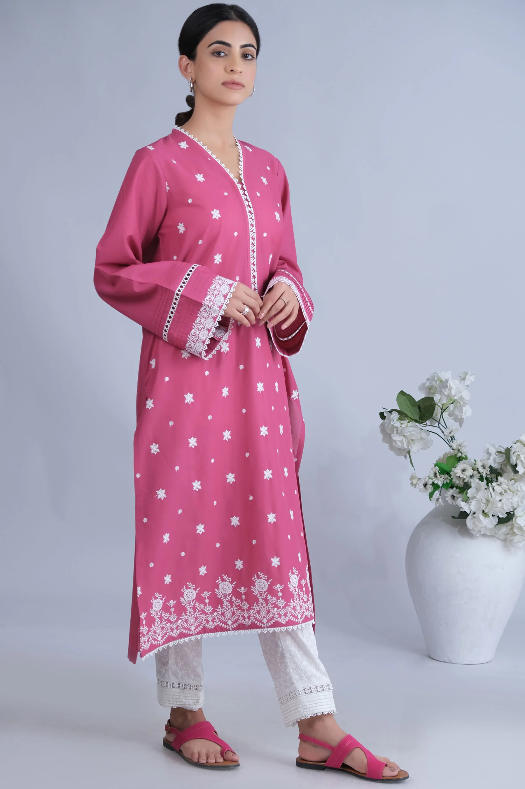 Stitched 1 Piece Chikankari Shirt - Image 2