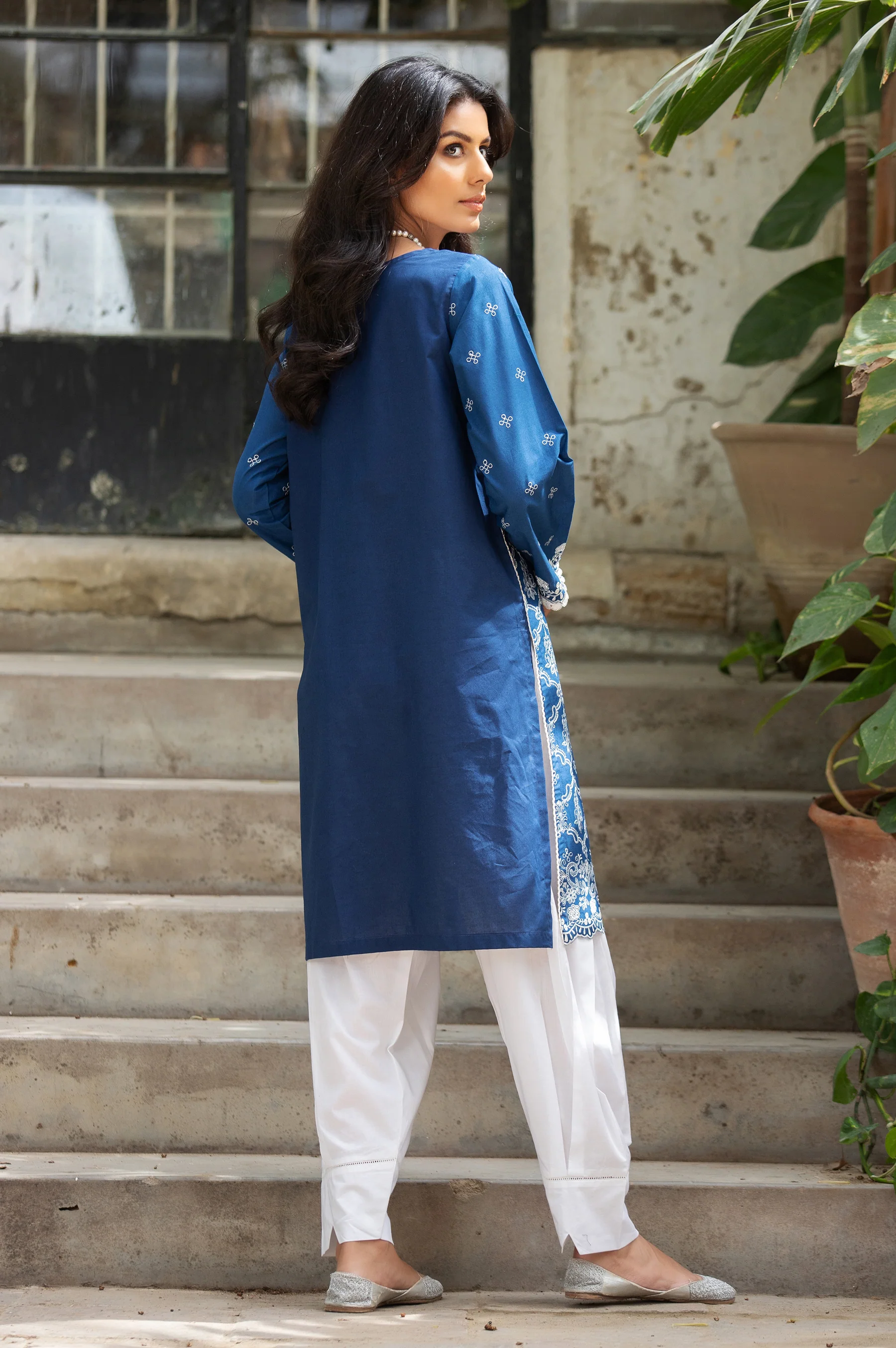 Stitched 1 Piece Chikankari Cambric Shirt - Image 2