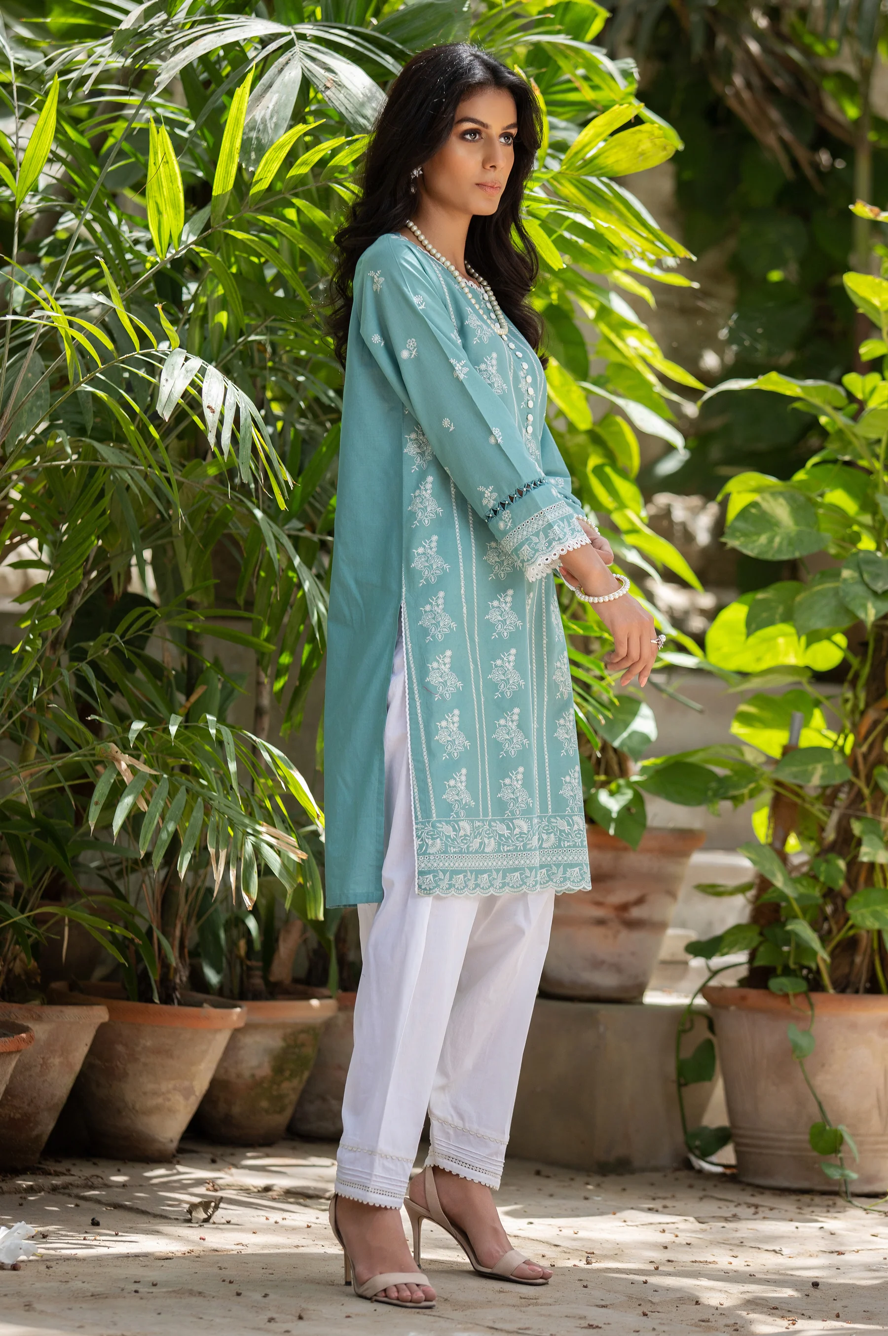 Stitched 1 Piece Chikankari Cambric Shirt - Image 2