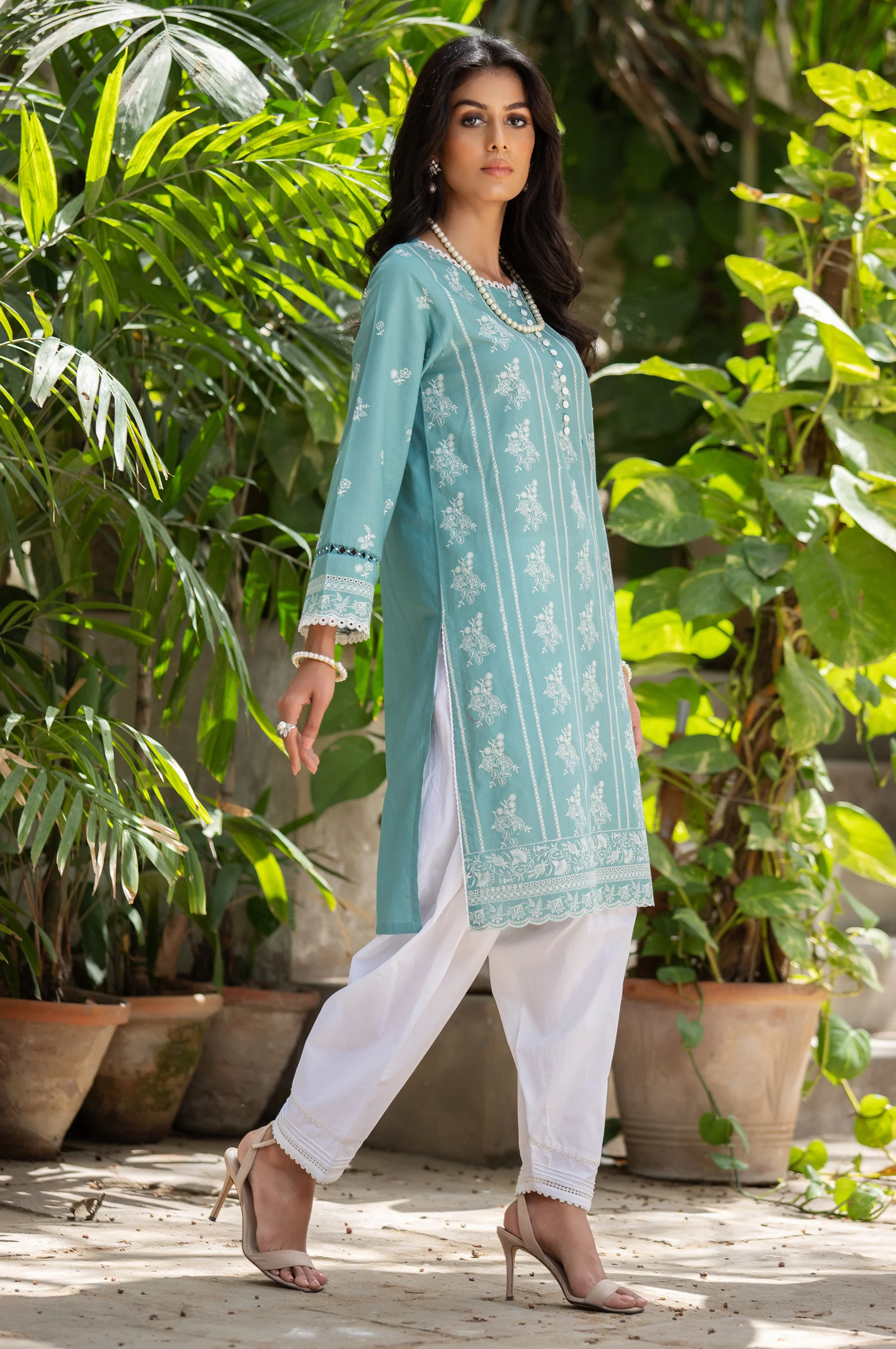 Stitched 1 Piece Chikankari Cambric Shirt - Image 3