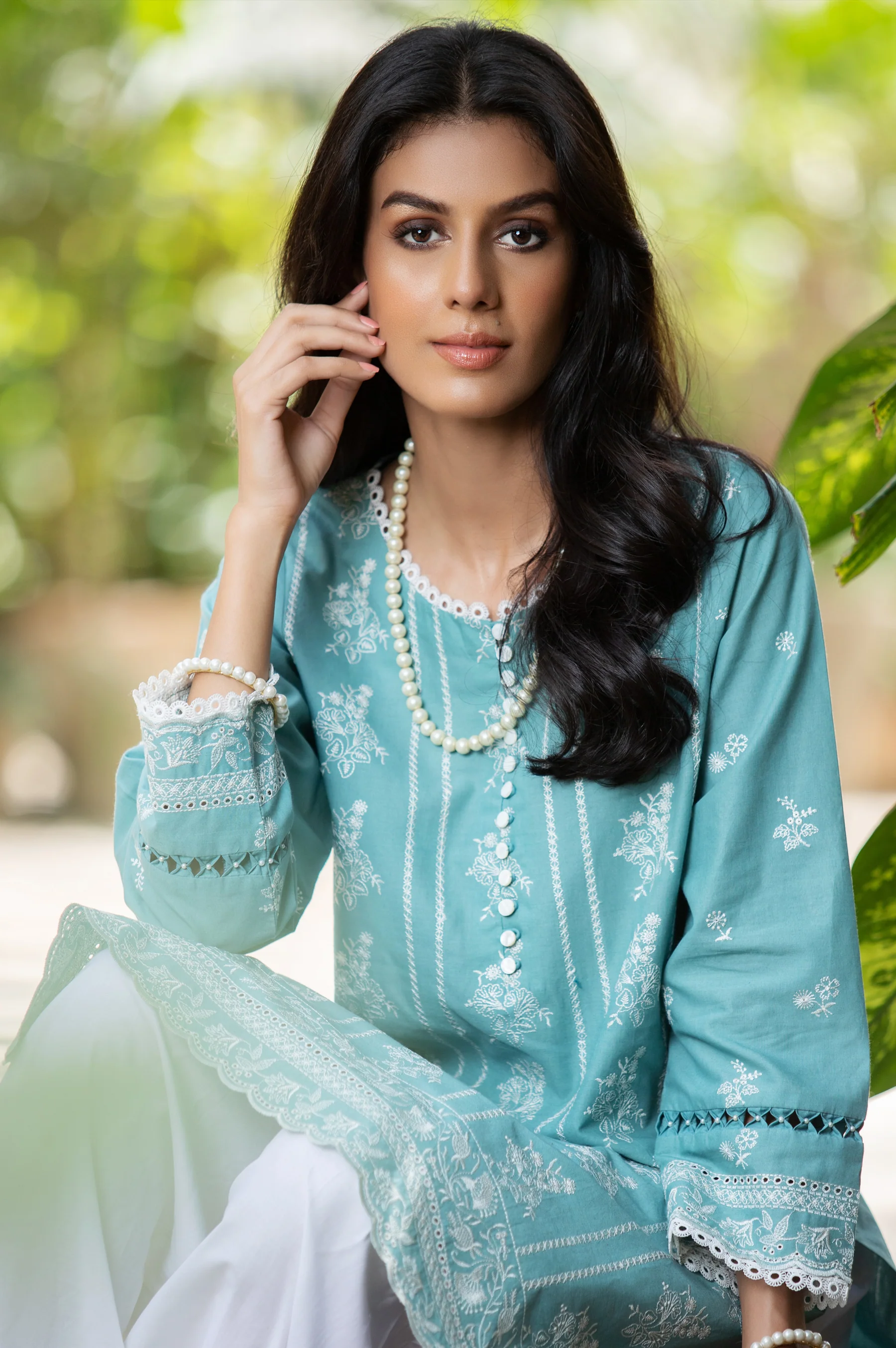Stitched 1 Piece Chikankari Cambric Shirt - Image 5