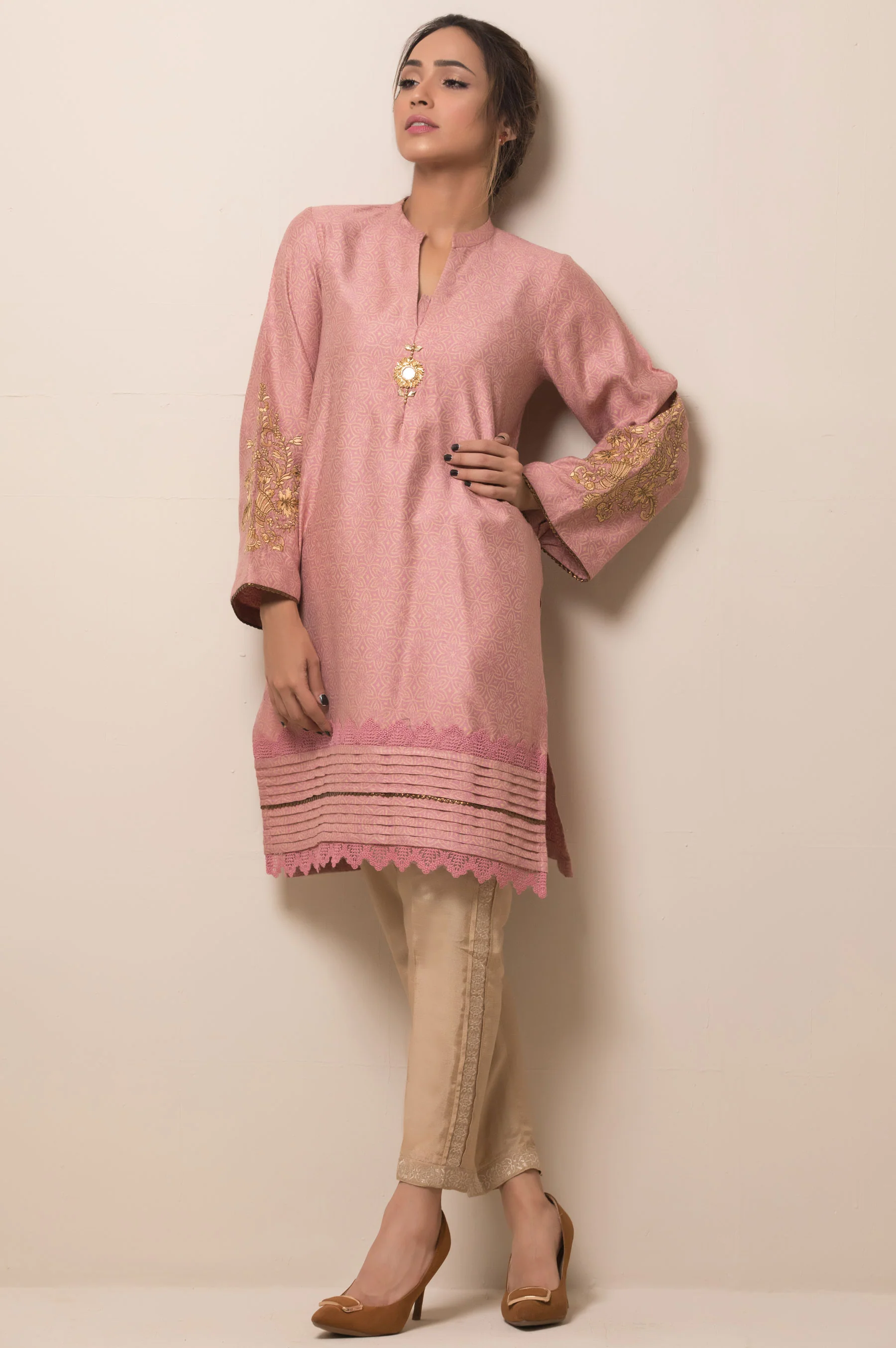 Stitched 1 Piece Cotton Jacquard Shirt