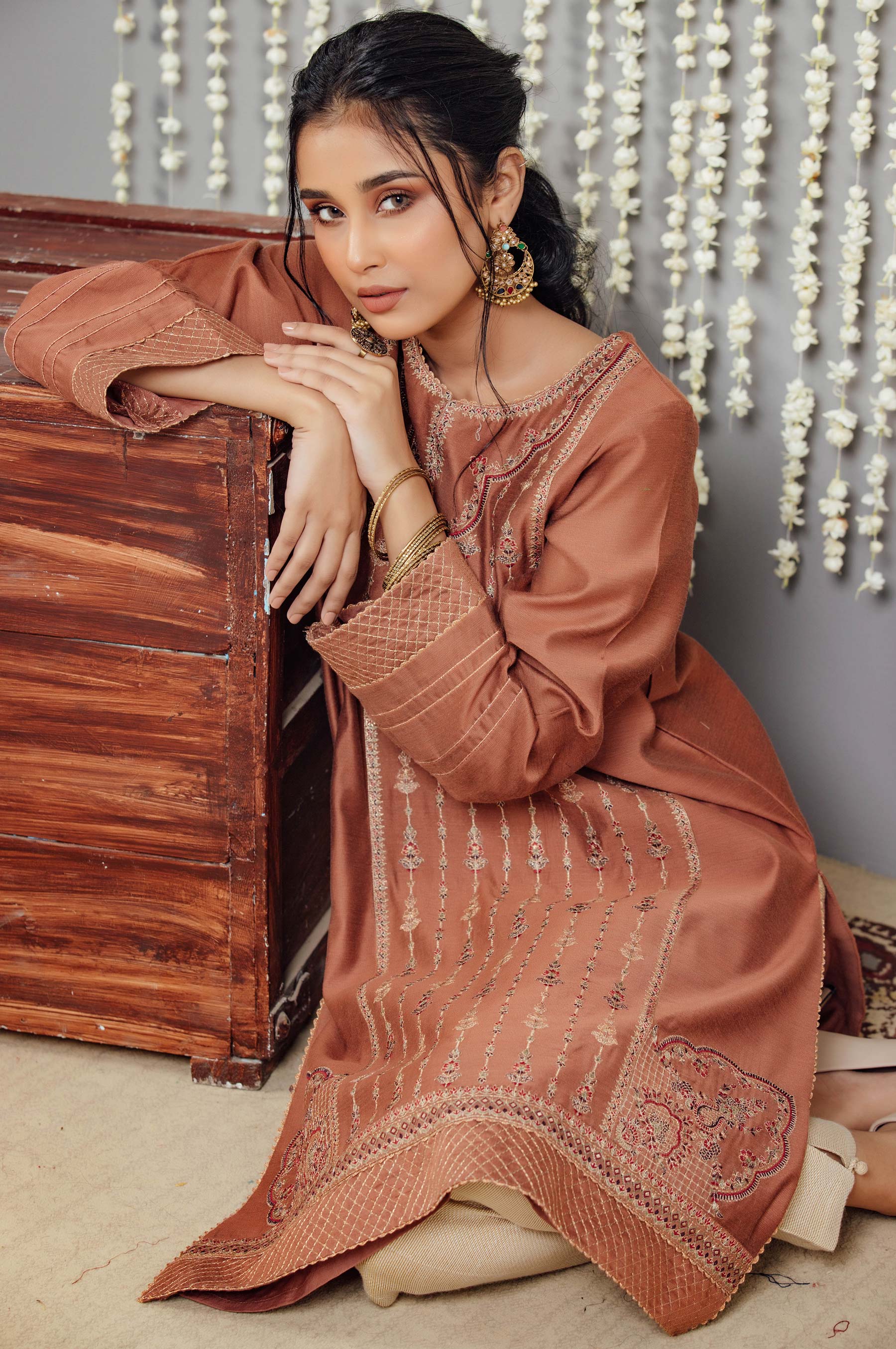 Stitched 1 Piece Cotton Net Embroidered Shirt - Image 2