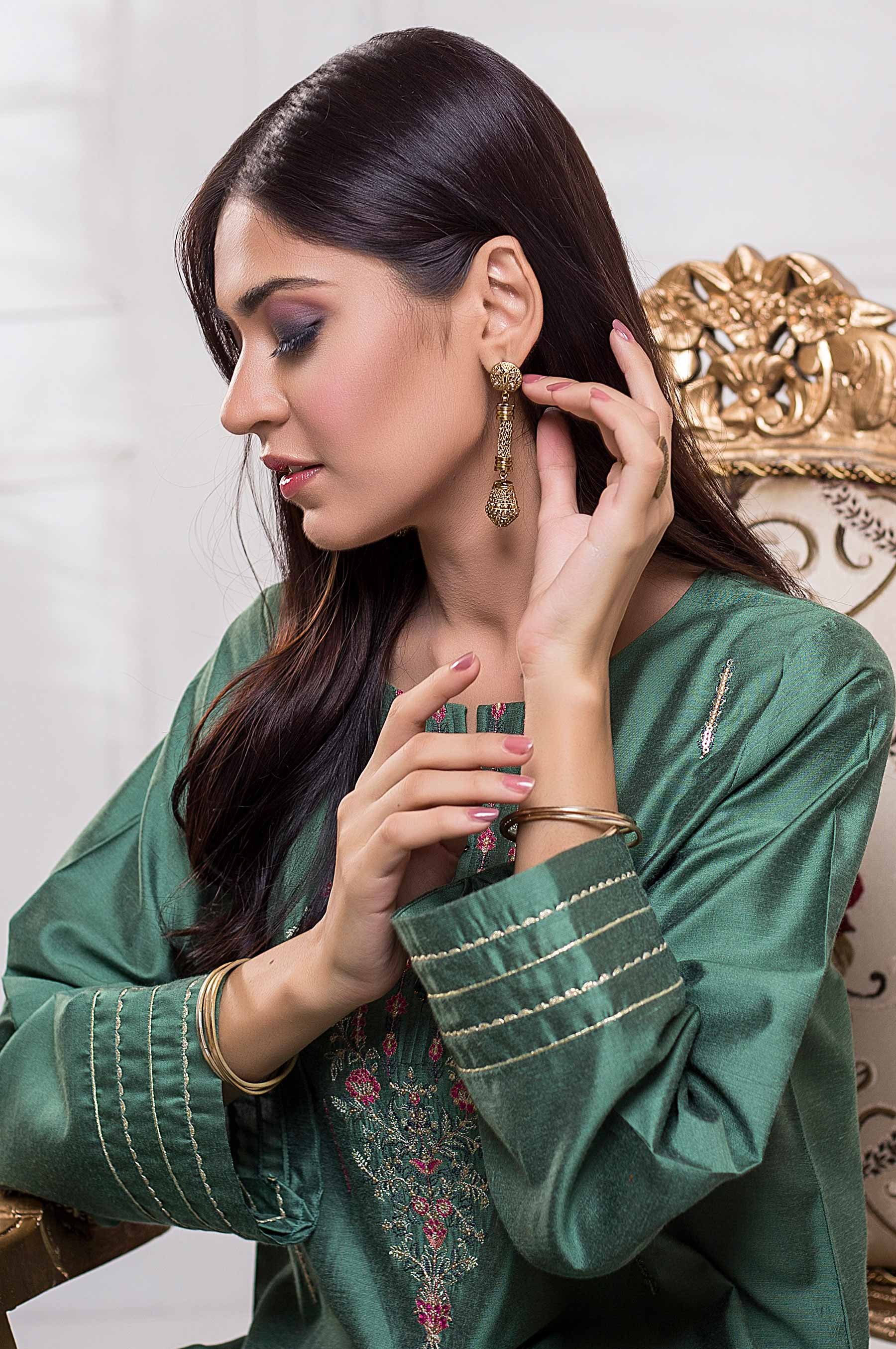 Stitched 1 Piece Cotton Silk Embroidered Shirt - Image 5