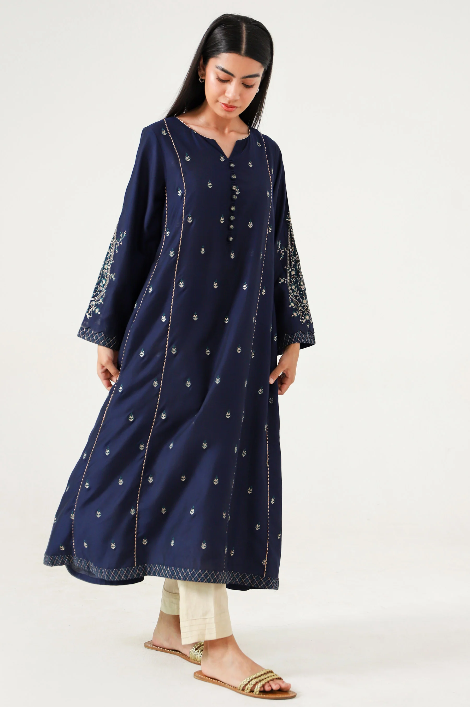 Stitched 1 Piece Cotton Silk Shirt - Image 3