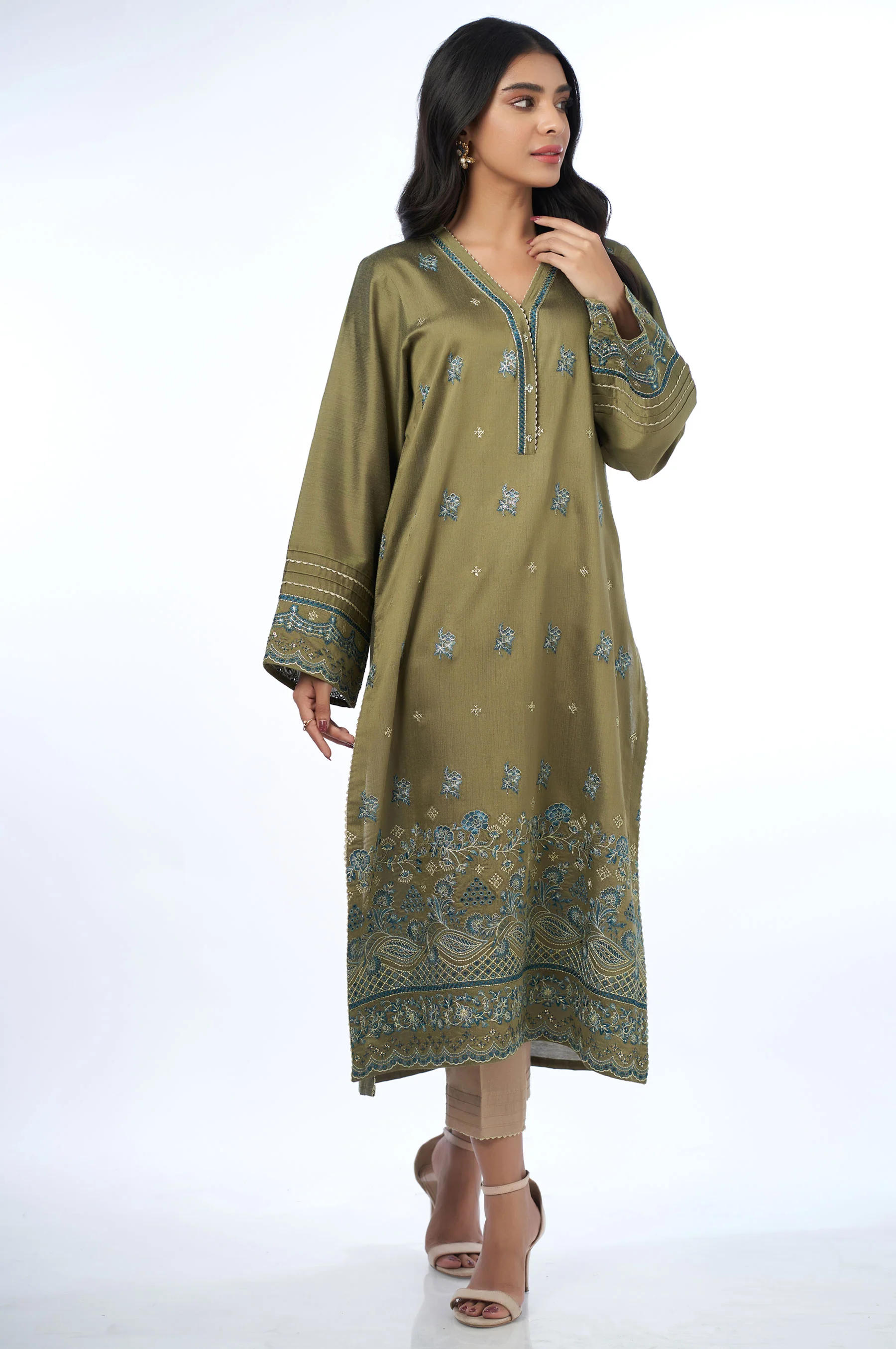 Stitched 1 Piece Cotton Silk Shirt - Image 3